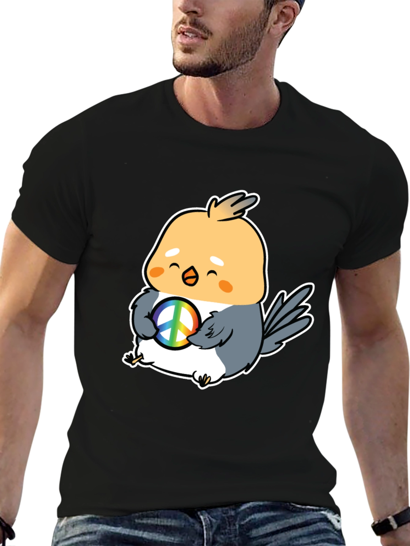 Peace Bird Graphic Tee - Cute Cartoon Bird T-Shirt