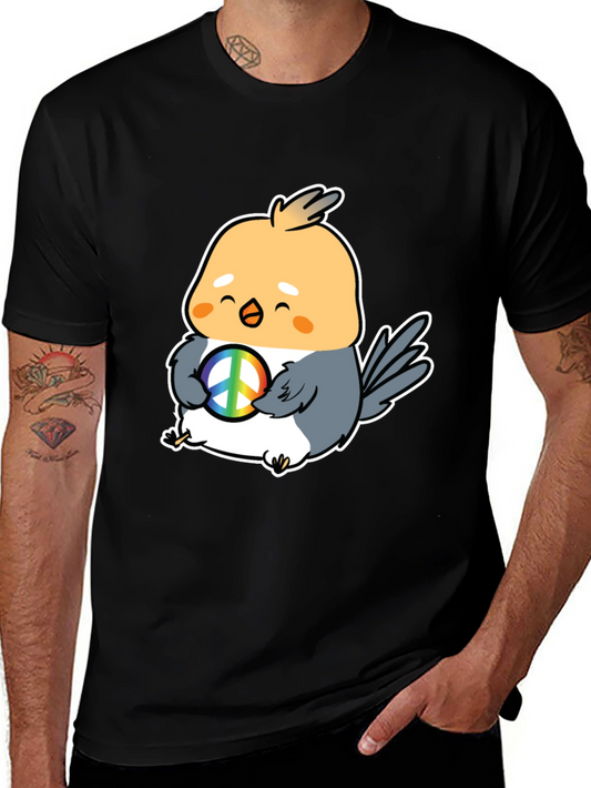 Peace Bird Graphic Tee - Cute Cartoon Bird T-Shirt