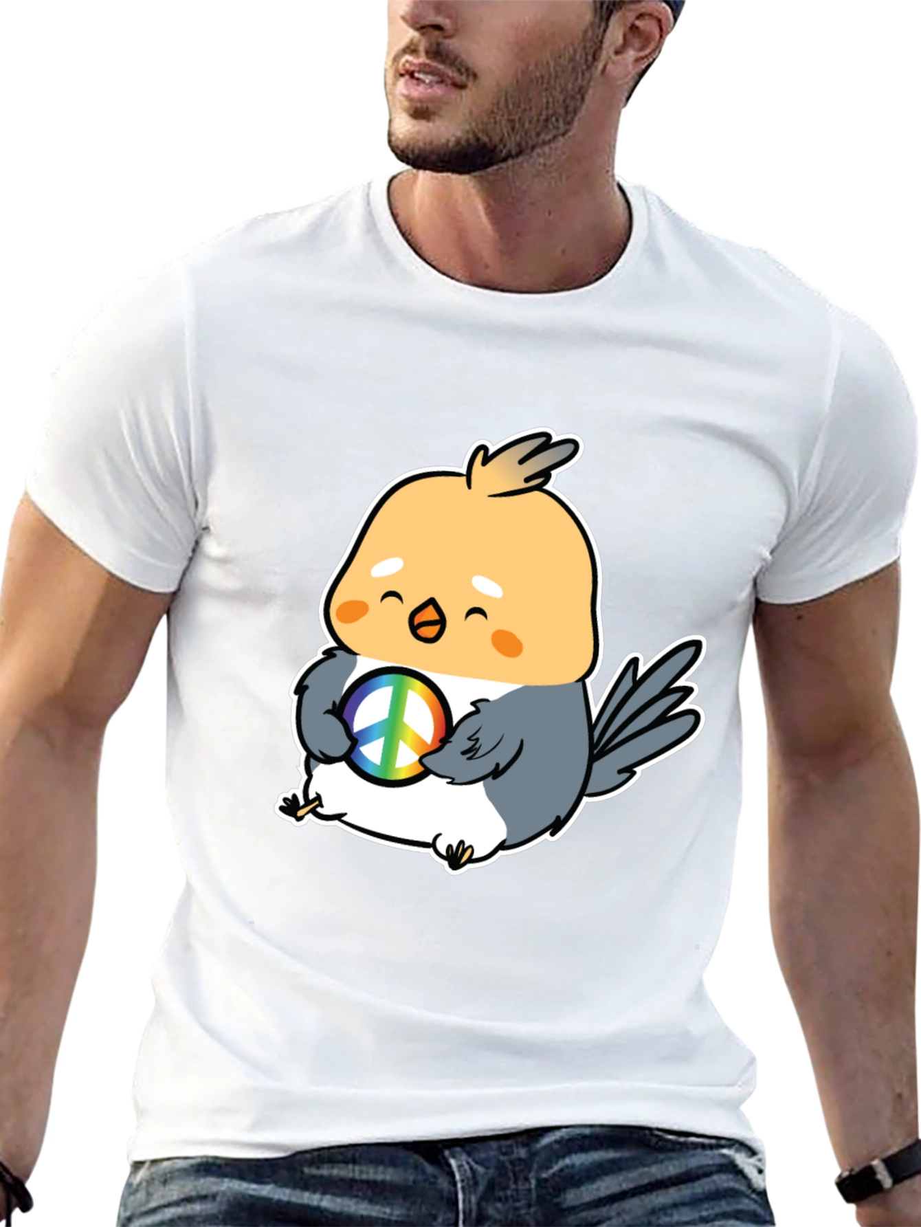 Peace Bird Graphic Tee - Cute Cartoon Bird T-Shirt