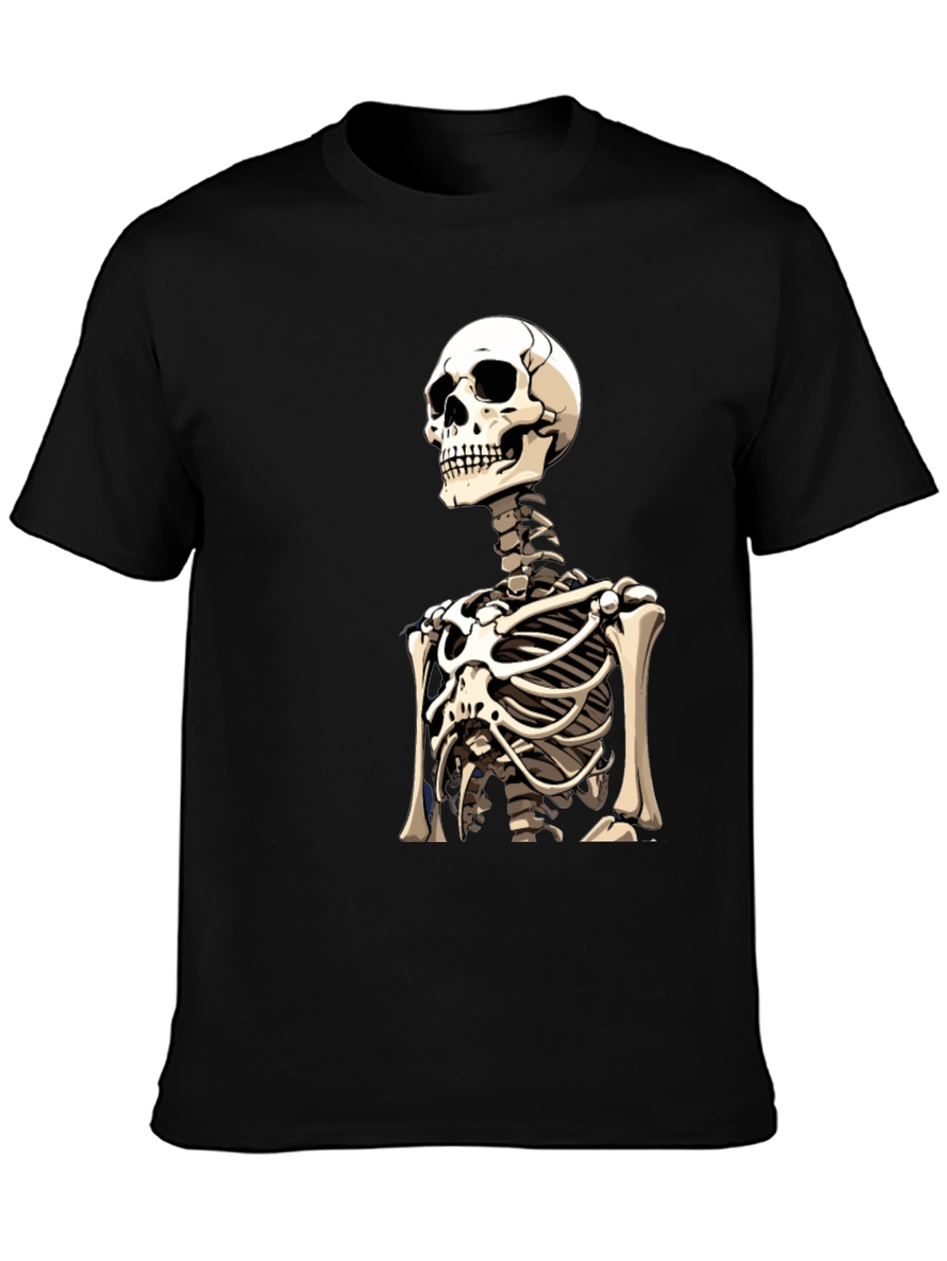Skeleton Rib Cage Graphic Tee - Black