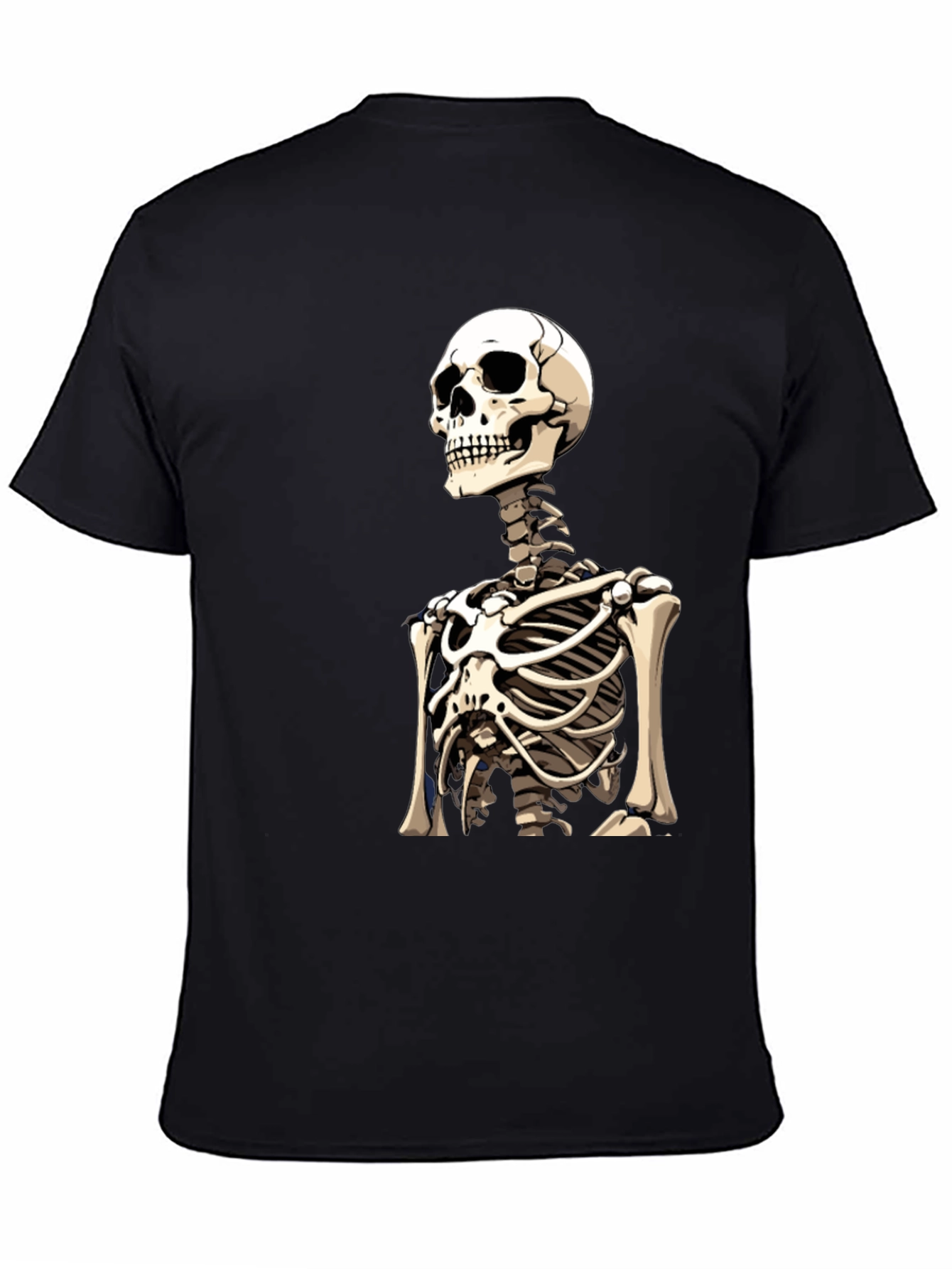 Skeleton Rib Cage Graphic Tee - Black