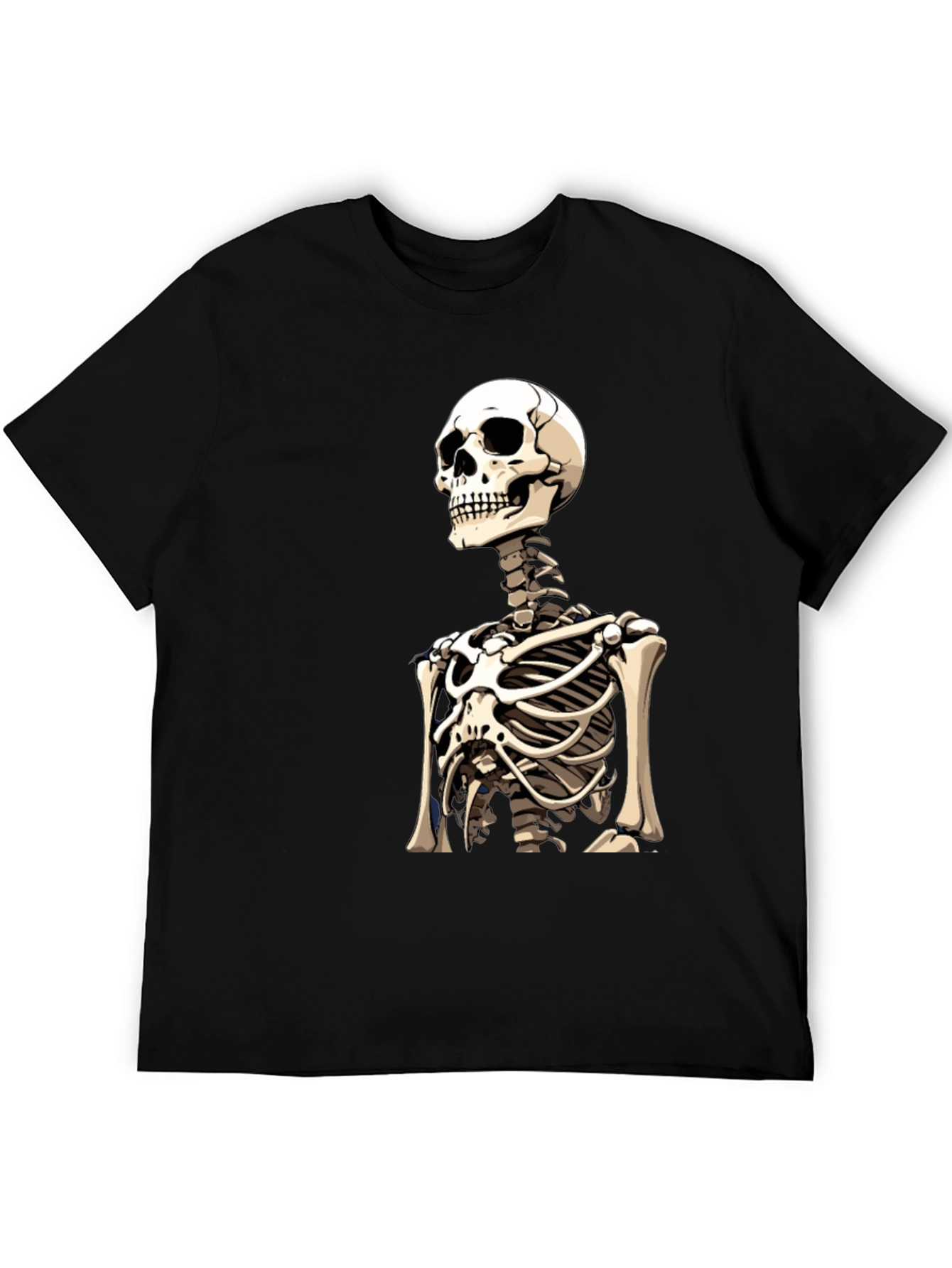 Skeleton Rib Cage Graphic Tee - Black