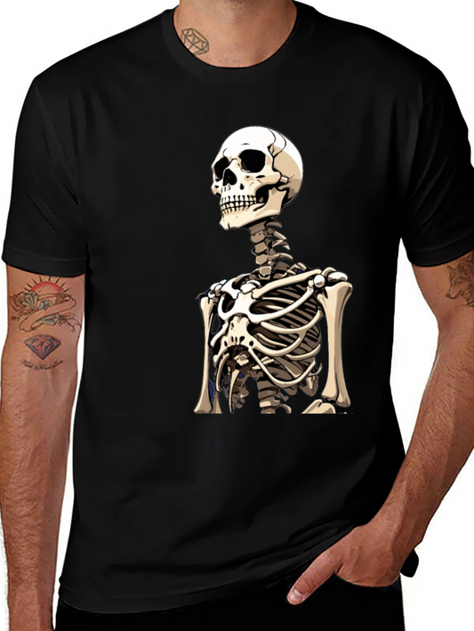 Skeleton Rib Cage Graphic Tee - Black