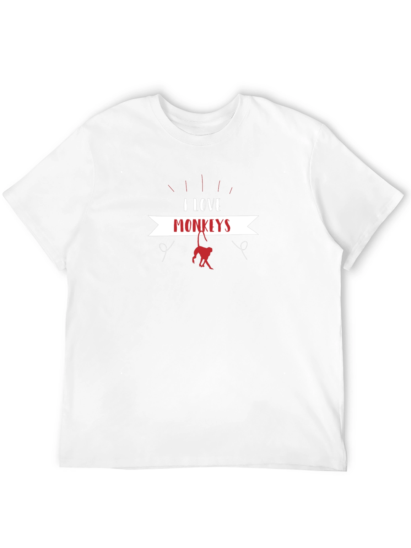 I Love Monkeys Black T-Shirt