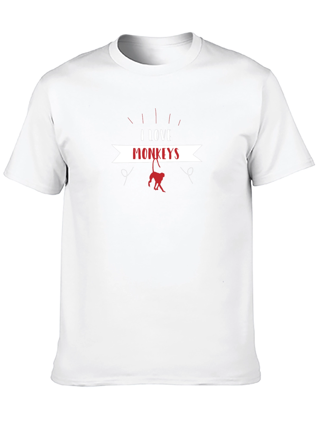 I Love Monkeys Black T-Shirt
