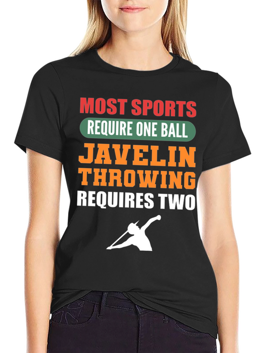 Javelin Throwing Two Balls T-Shirt - Funny Sports Tee