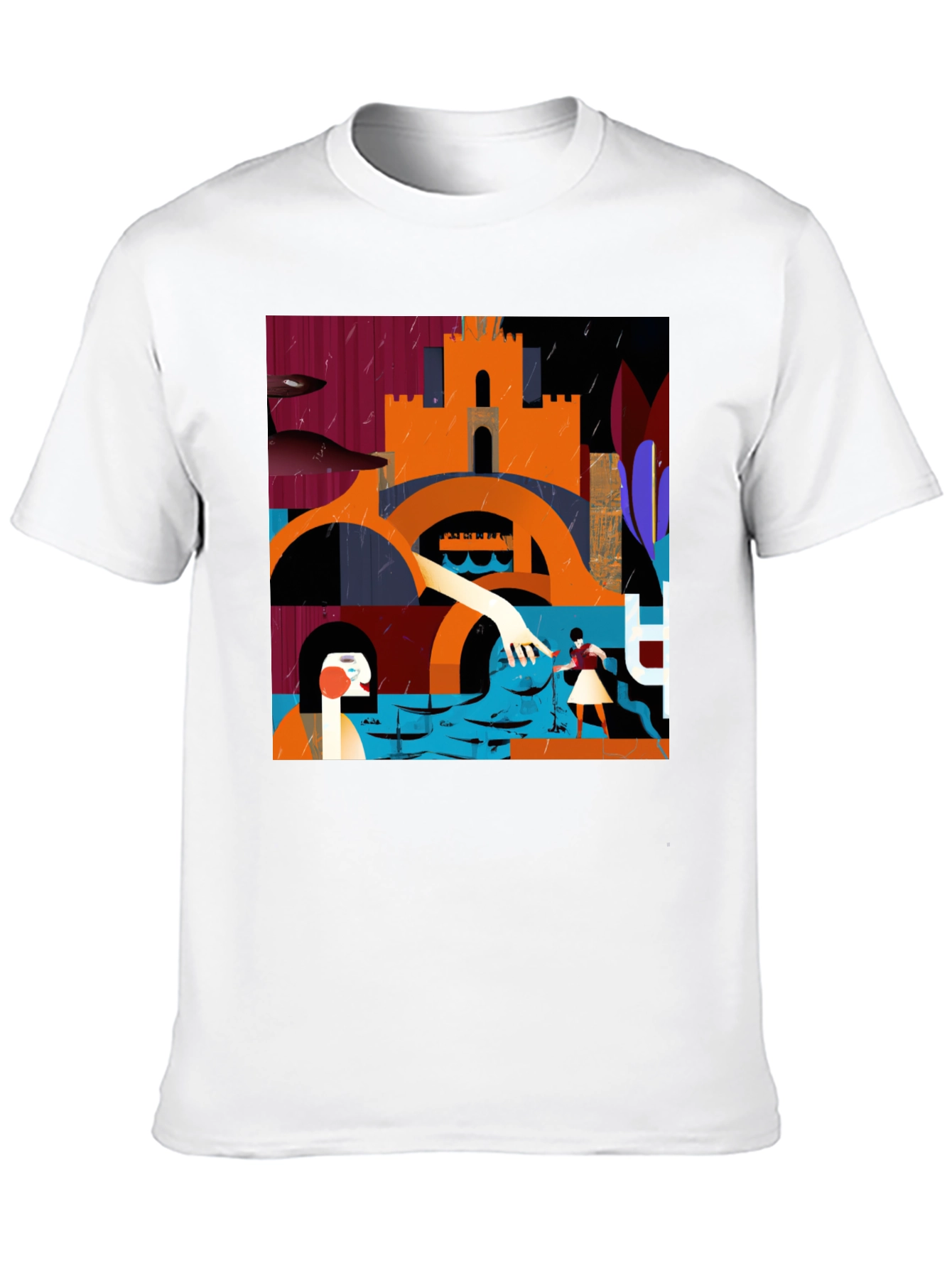 Abstract Art Graphic Print Crew Neck Tee