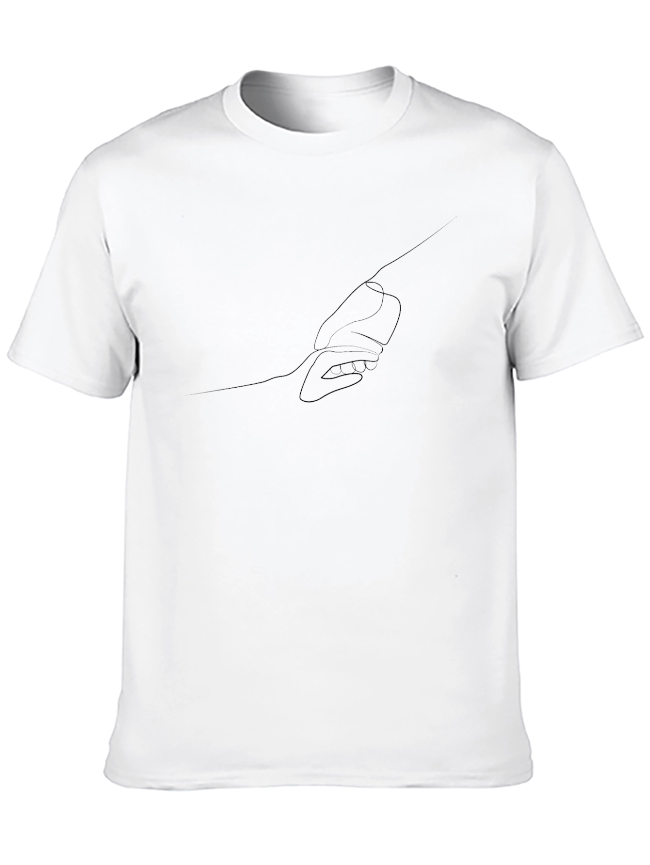 Minimalist Hand-Holding Graphic Tee - Black Unisex