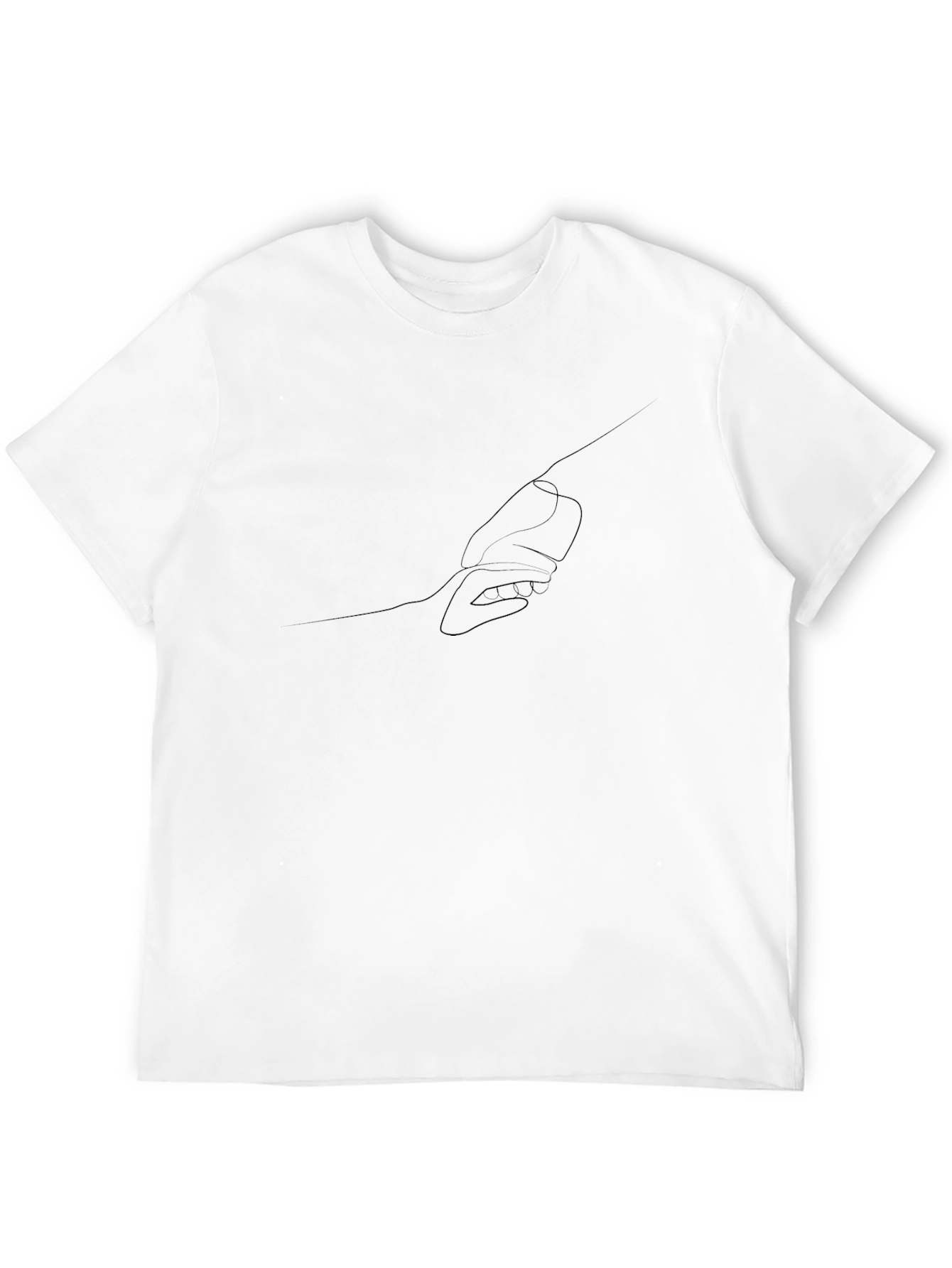 Minimalist Hand-Holding Graphic Tee - Black Unisex