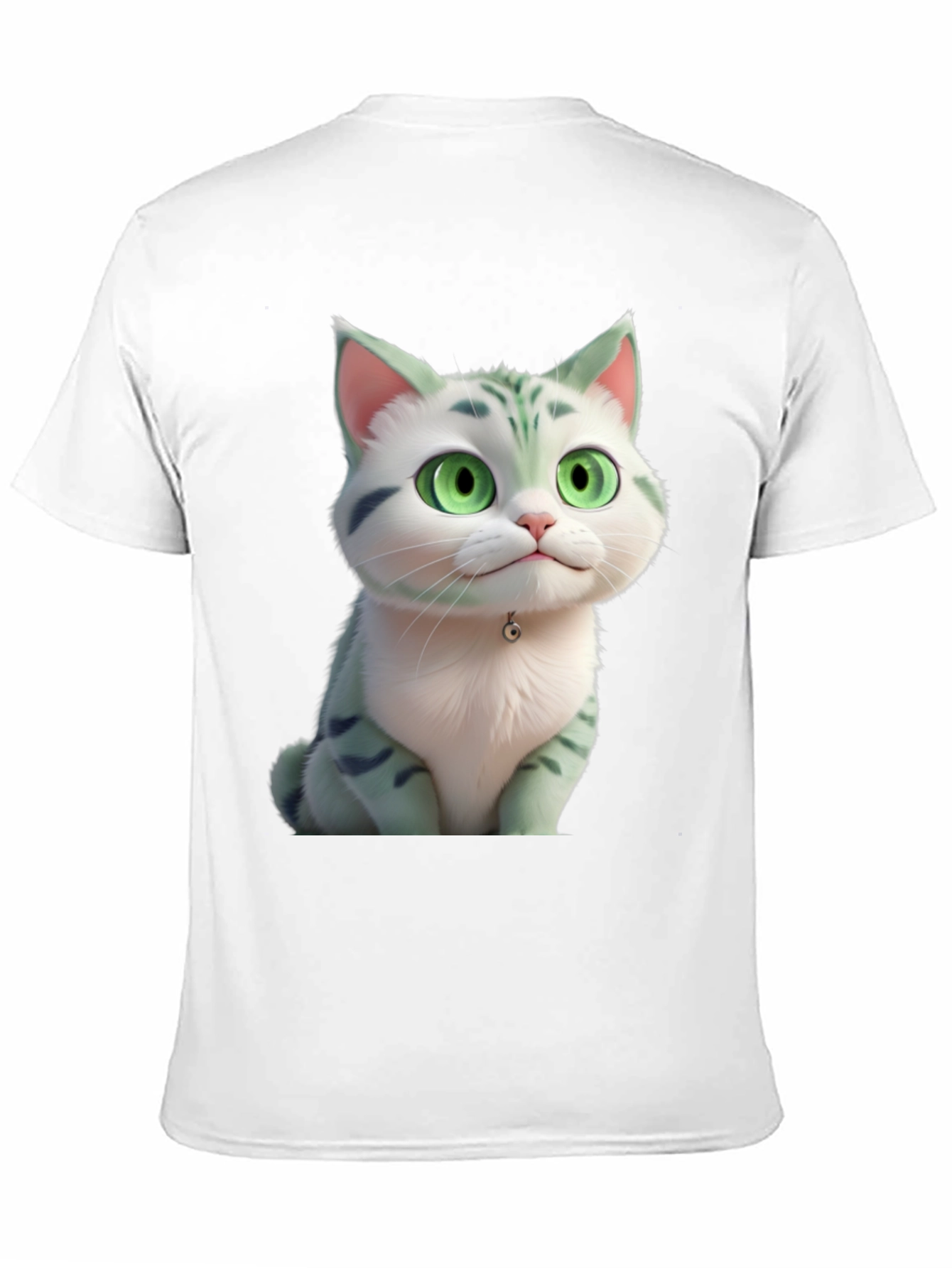 Cartoon Cat Graphic Tee - Black