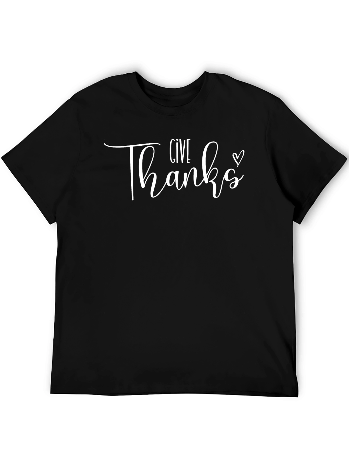 Give Thanks Graphic Tee - Casual Black T-Shirt