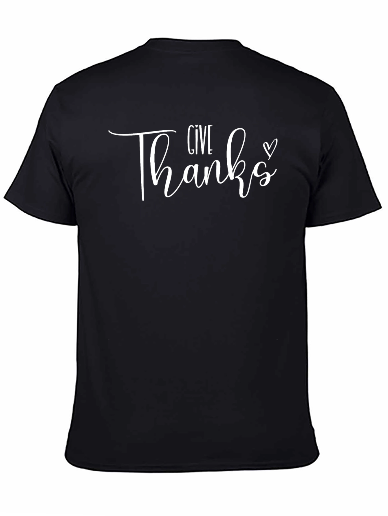 Give Thanks Graphic Tee - Casual Black T-Shirt
