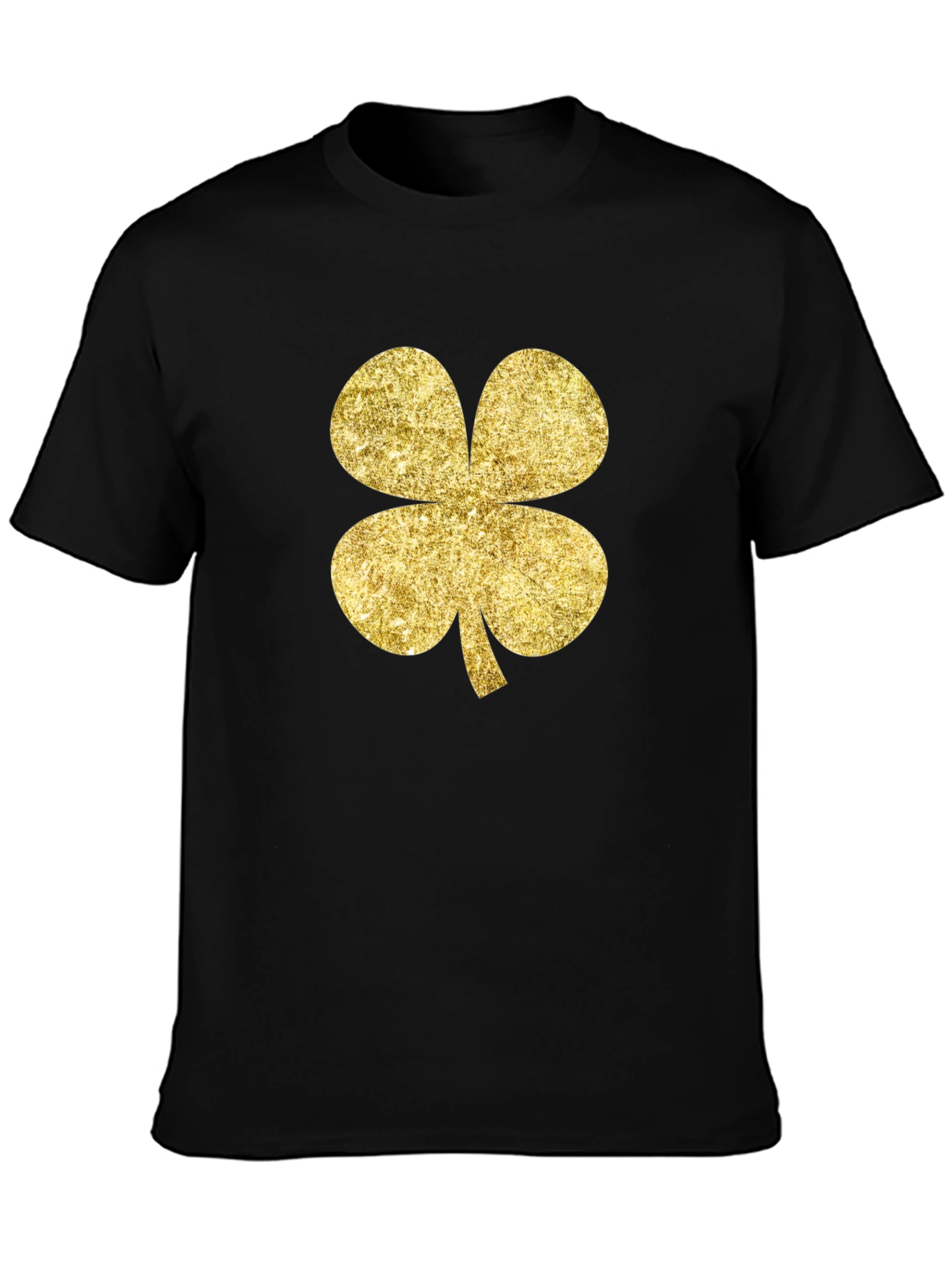 Golden Clover Graphic Black T-Shirt