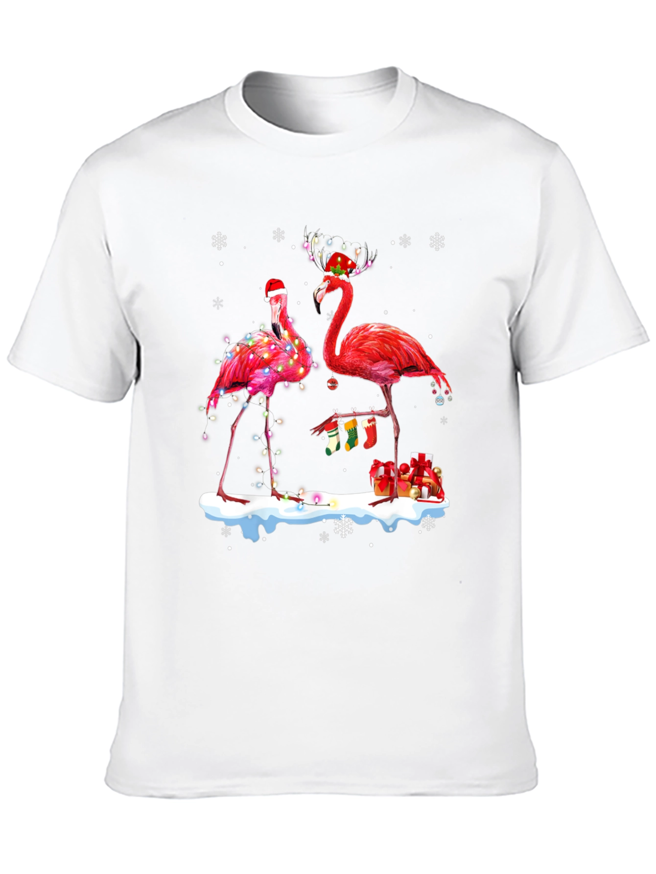 Festive Flamingo Christmas T-Shirt