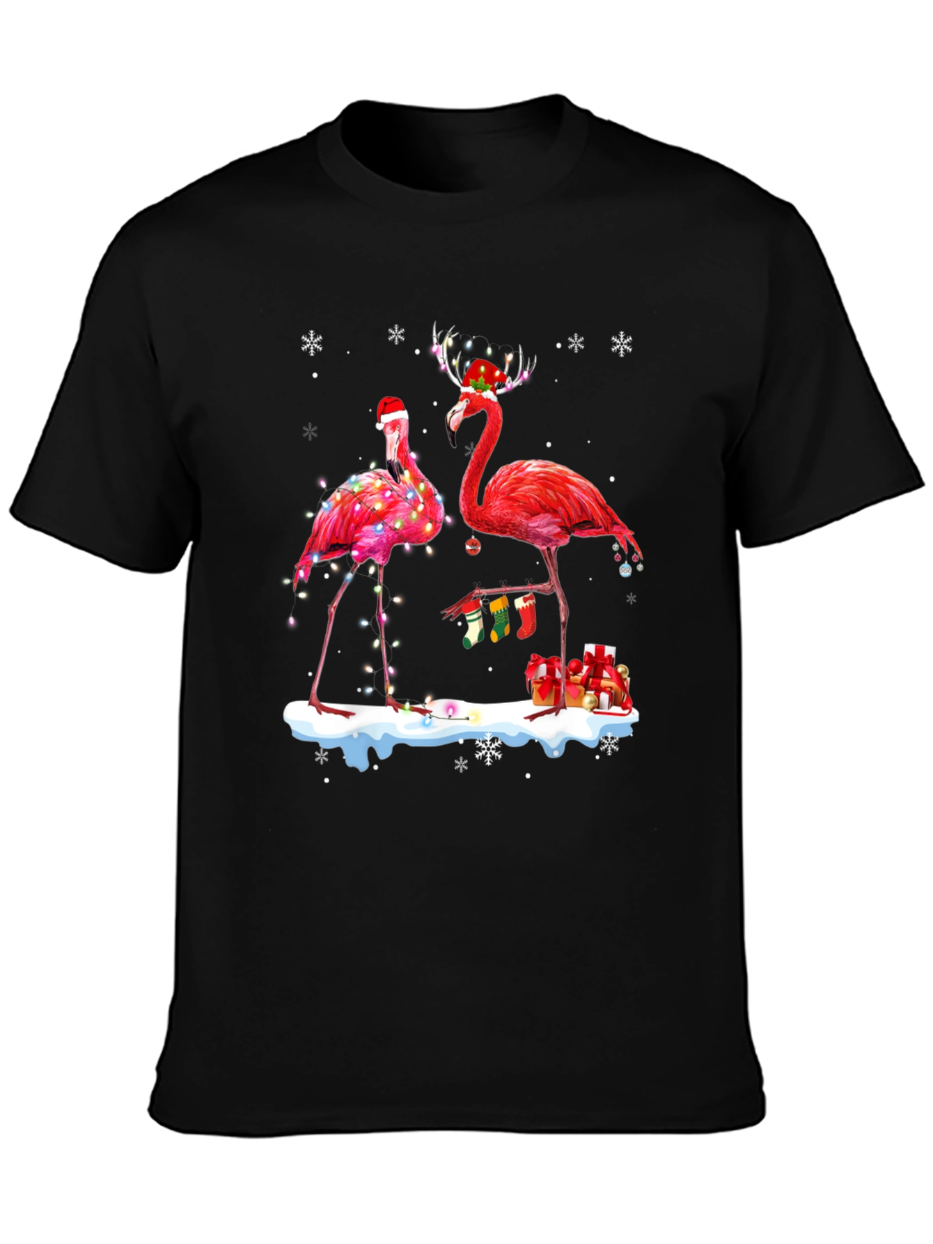 Festive Flamingo Christmas T-Shirt