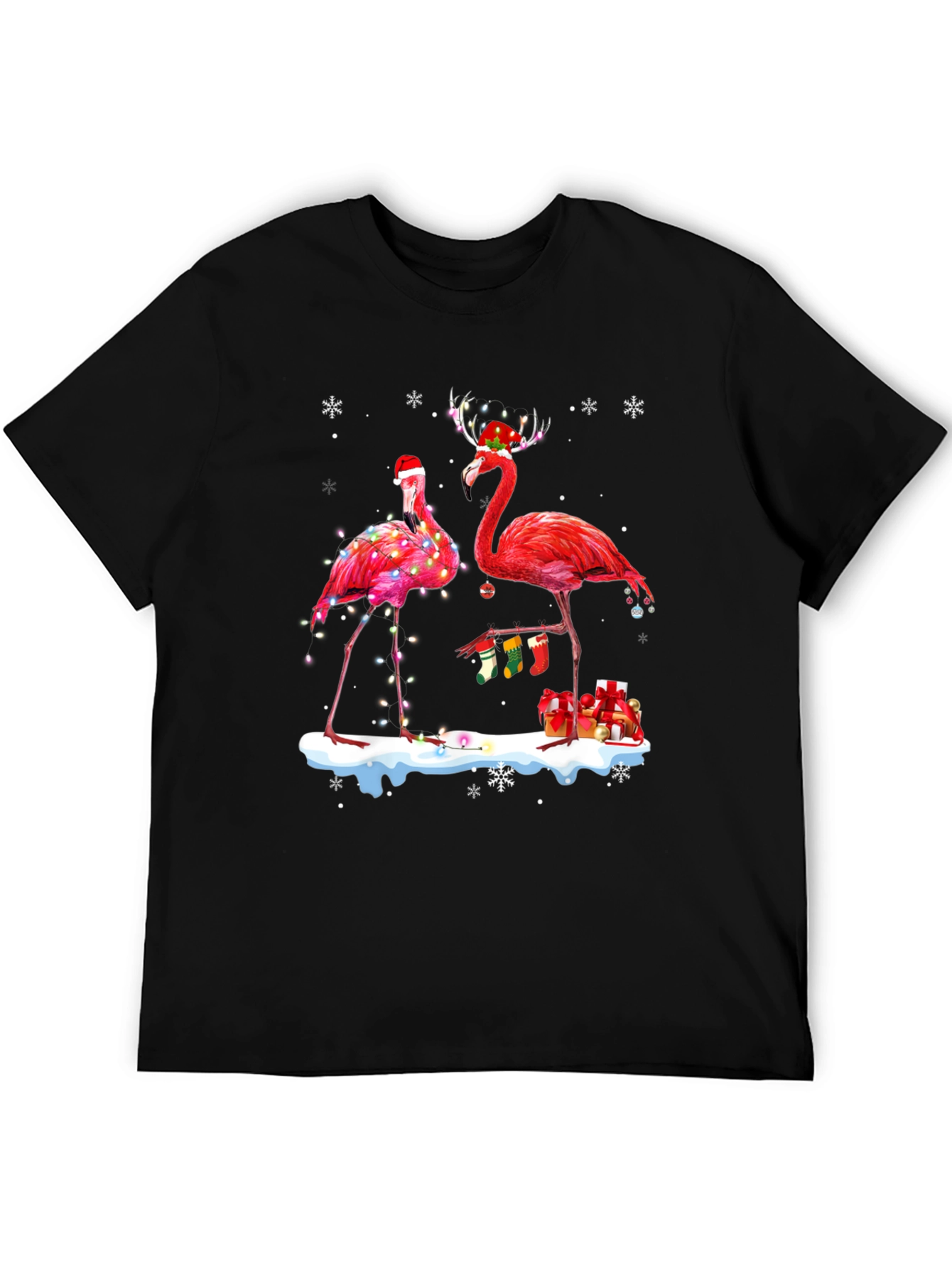 Festive Flamingo Christmas T-Shirt