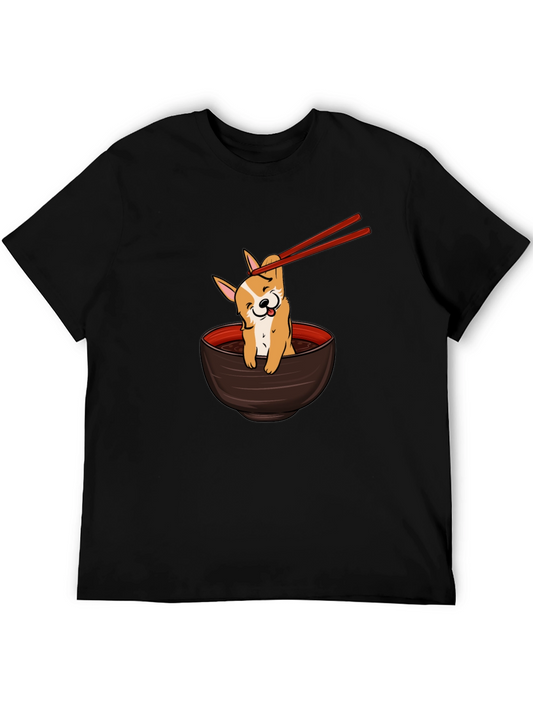 Corgi Ramen Bowl T-Shirt - Cute Dog Tee