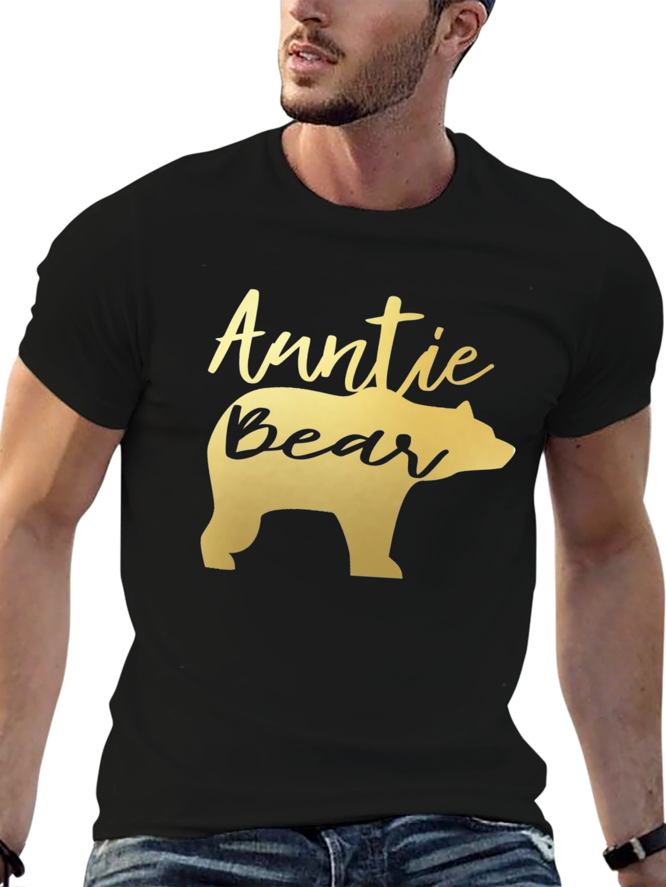 Auntie Bear Graphic T-Shirt - Black