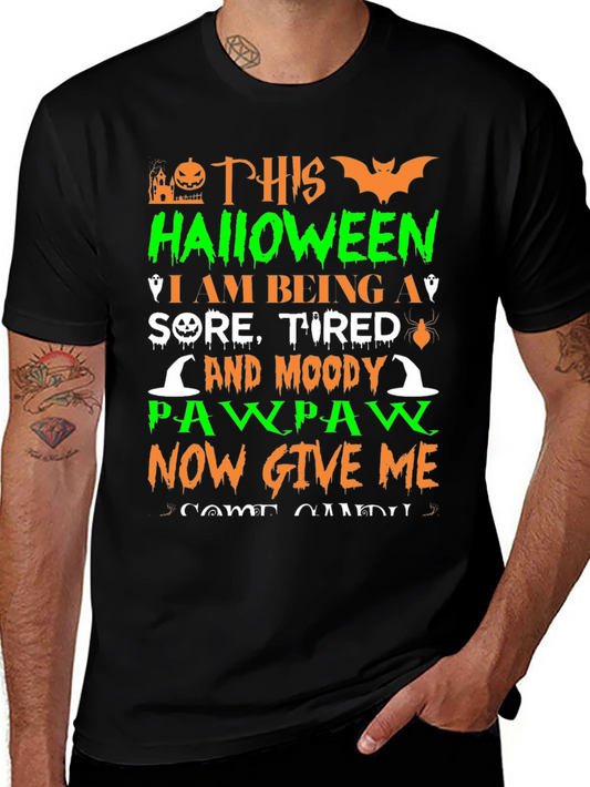 Halloween Pawpaw Mens T-Shirt - Sore Tired & Moody