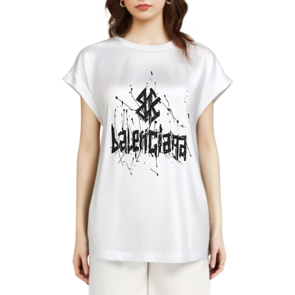 Edgy Streetwear Graphic Tee, Distressed Graffiti Style Shirt, Urban Punk Inspired T-Shirt, Abstract Monochrome Graphic Top(z734)