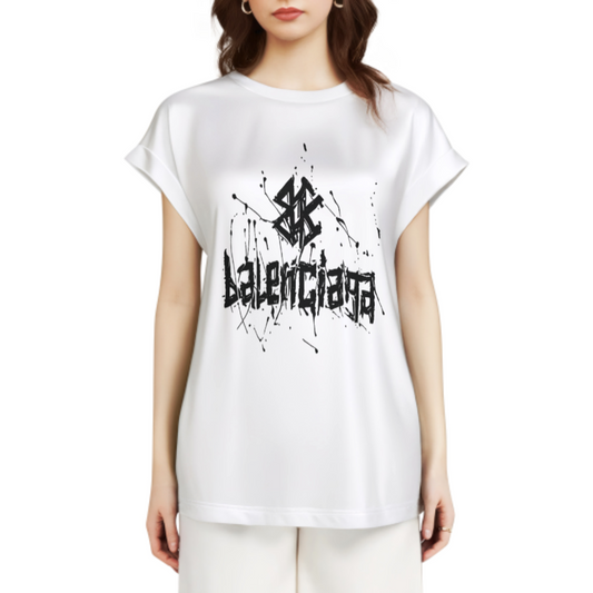 Edgy Streetwear Graphic Tee, Distressed Graffiti Style Shirt, Urban Punk Inspired T-Shirt, Abstract Monochrome Graphic Top(z734)