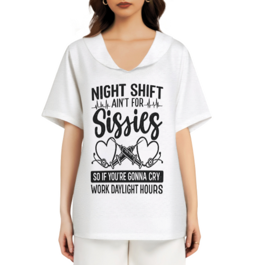 Night Shift Nurse Graphic Tee, Funny Healthcare Worker Shirt, Retro Medical Humor T-Shirt, ER Nurse Statement Graphic Top(z724)