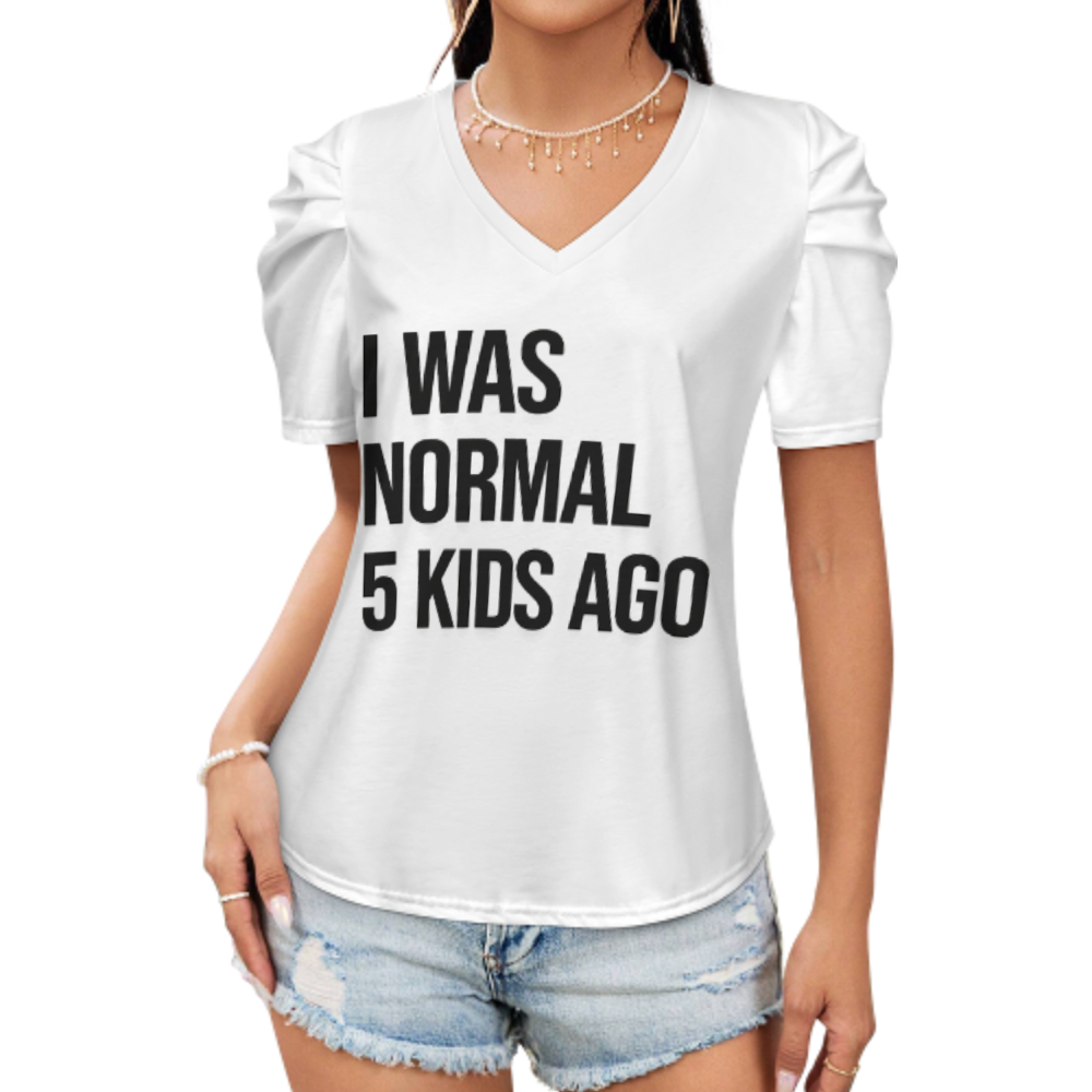 I Was Normal 5 Kids Ago Funny Mom Life Graphic Tee, Retro Parenting Humor Shirt, Trendy Motherhood Quote T-Shirt, Casual Family Life Top, Gift for Busy Moms(z693)