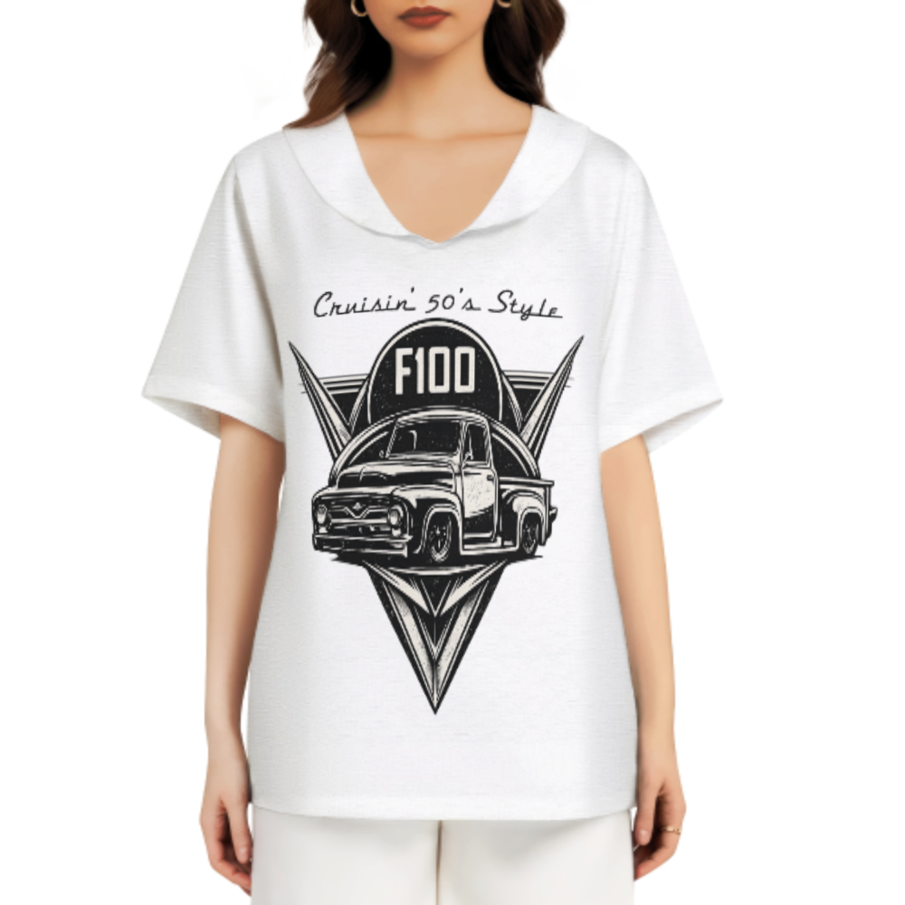 Vintage F100 Truck Graphic Tee, Classic 50s Pickup Shirt, Retro American Truck Style T-Shirt, Old School Cruiser Graphic Top(z727)