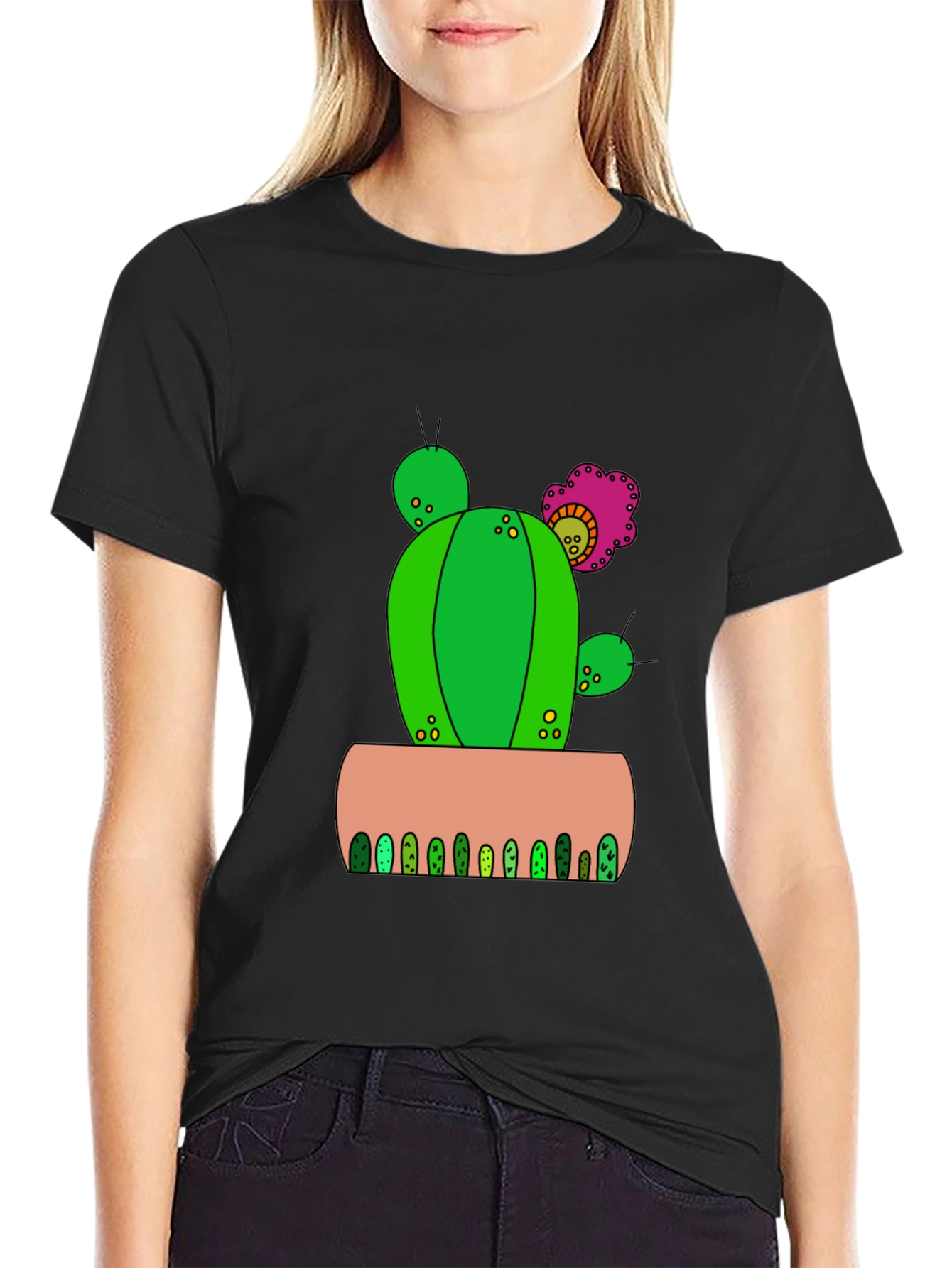 Cactus Flower Graphic Tee - Desert Style Shirt