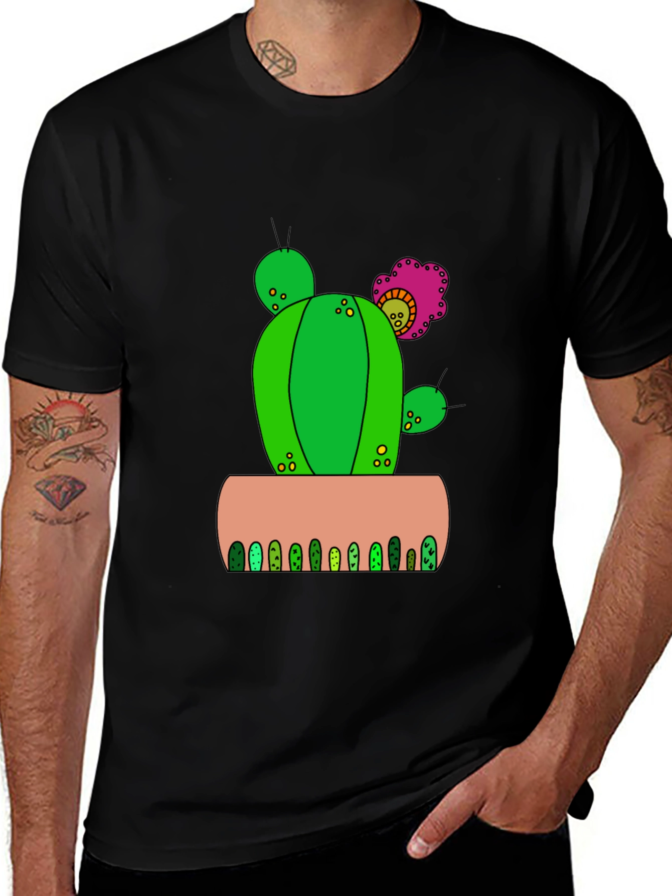 Cactus Flower Graphic Tee - Desert Style Shirt