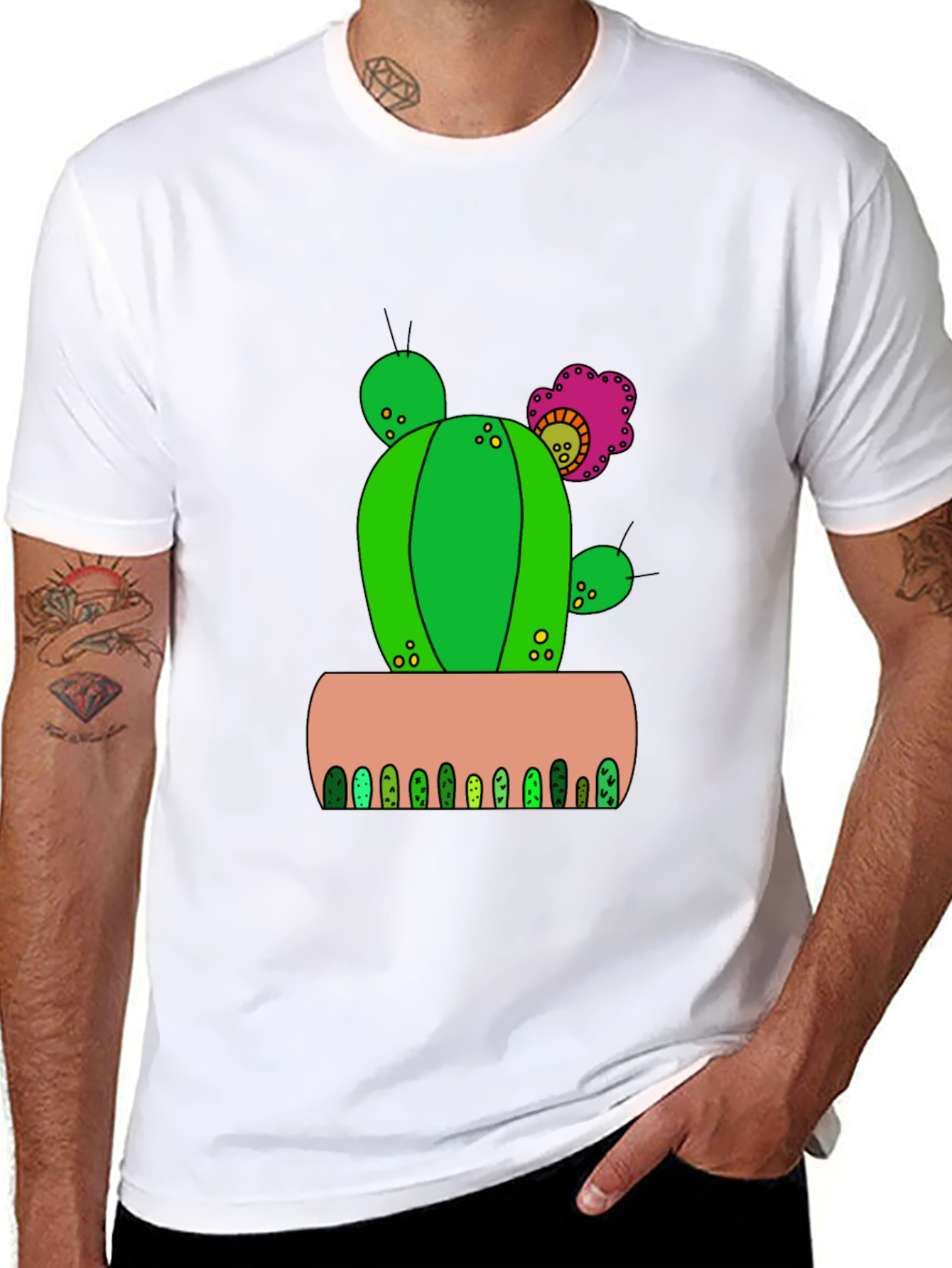 Cactus Flower Graphic Tee - Desert Style Shirt