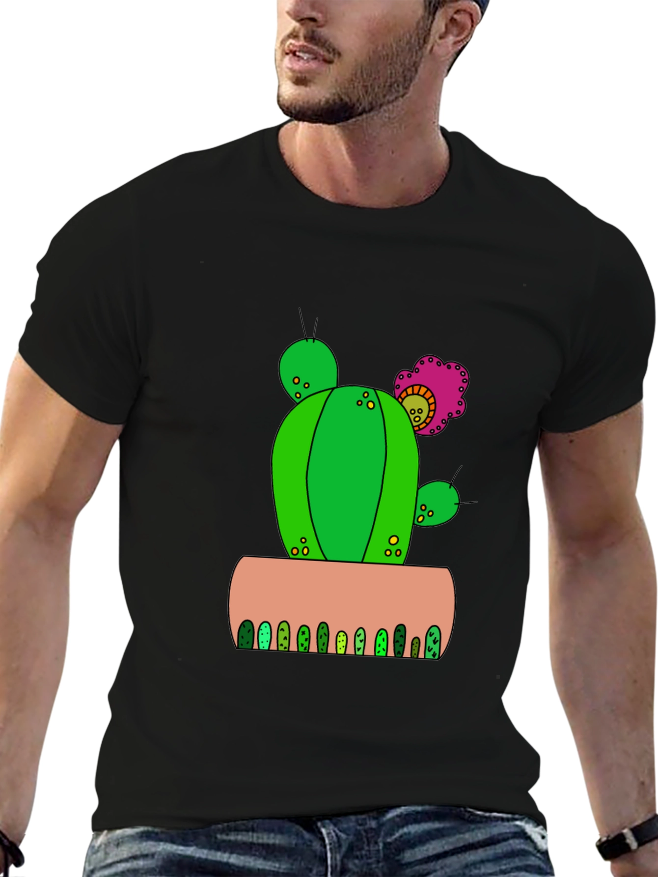 Cactus Flower Graphic Tee - Desert Style Shirt