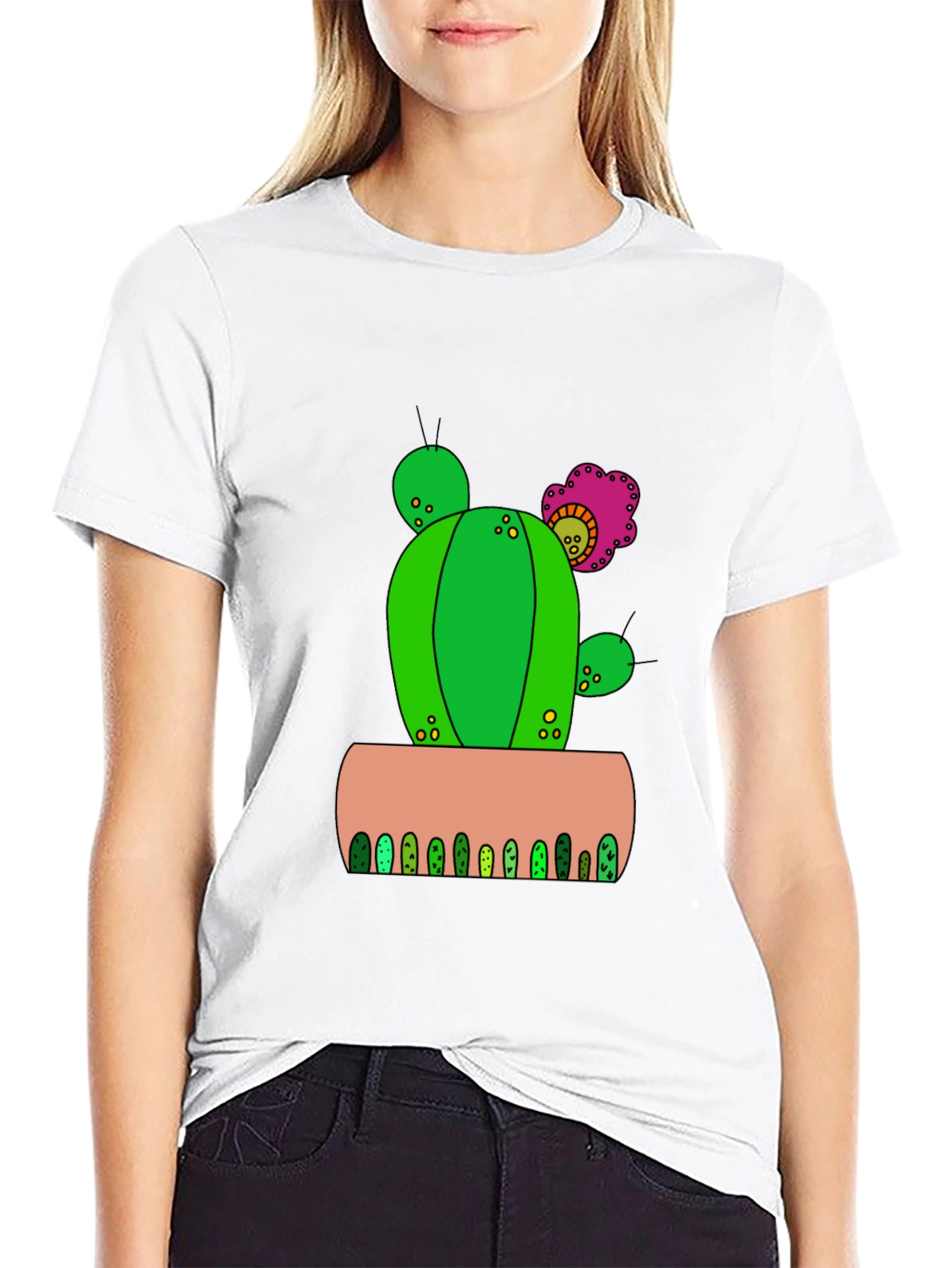 Cactus Flower Graphic Tee - Desert Style Shirt