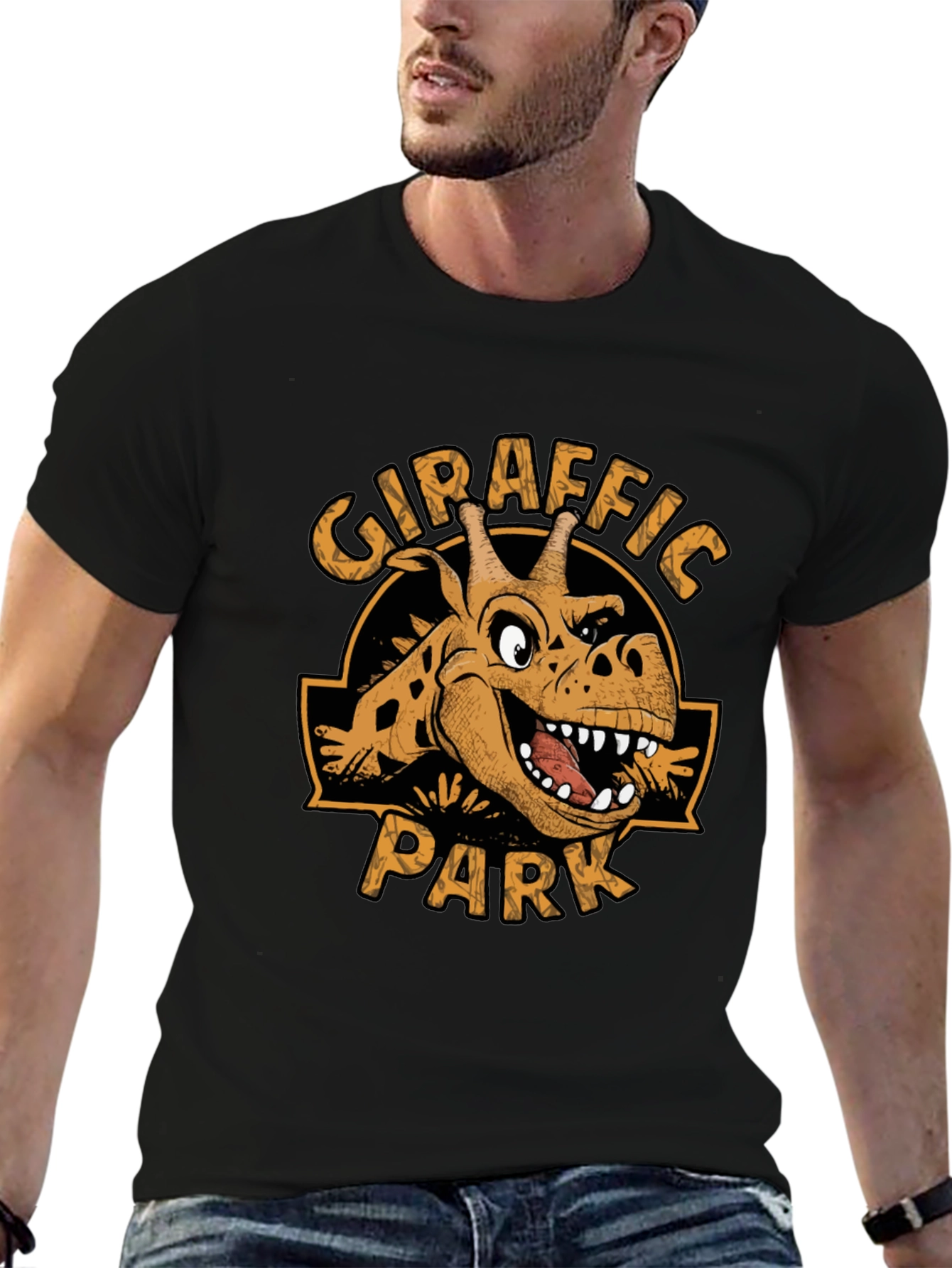 Giraffaic Park T-Shirt - Novelty Giraffe Jurassic Parody