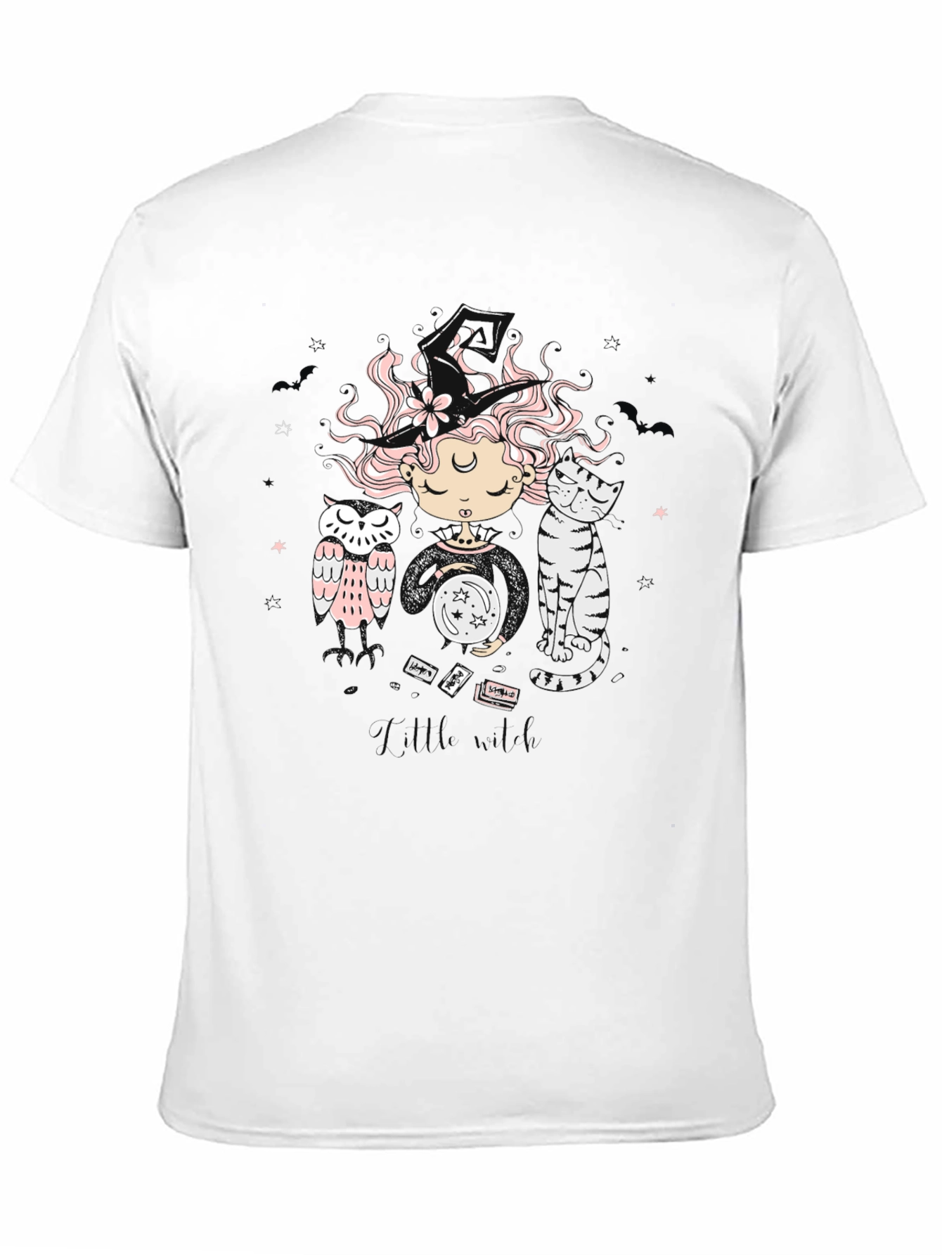 Mystic Witch T-Shirt - Cat & Owl Graphic Tee