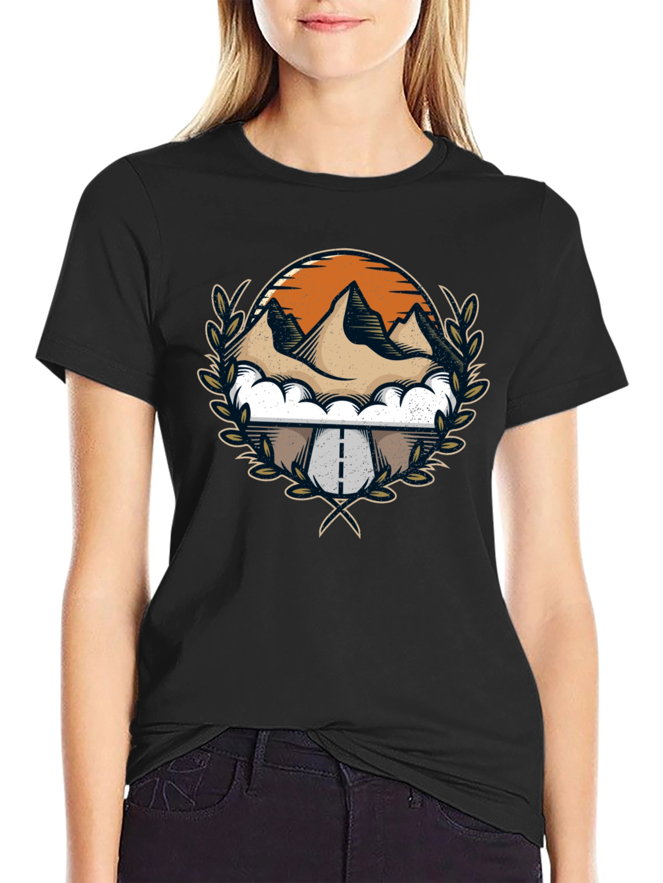 Mountain Road Graphic Tee - Black