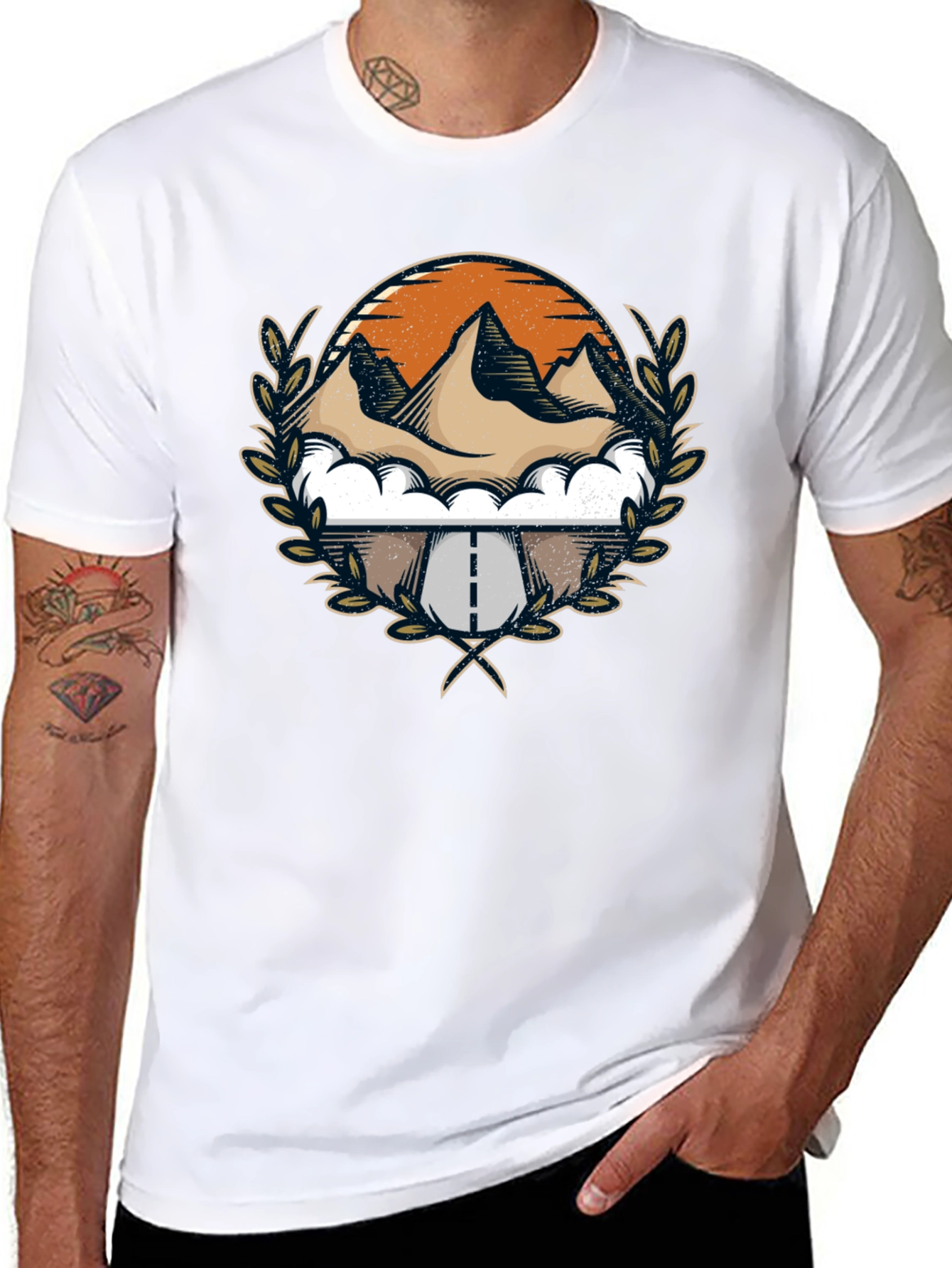 Mountain Road Graphic Tee - Black