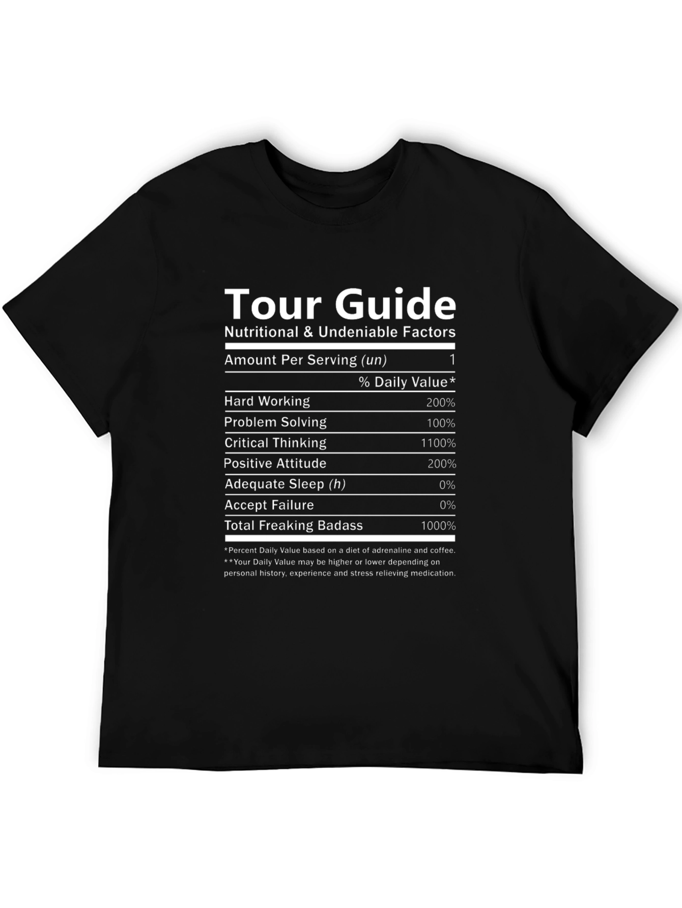 Tour Guide Nutritional Facts T-Shirt
