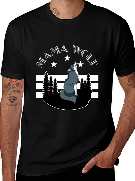 Mama Wolf Graphic Tee - Black