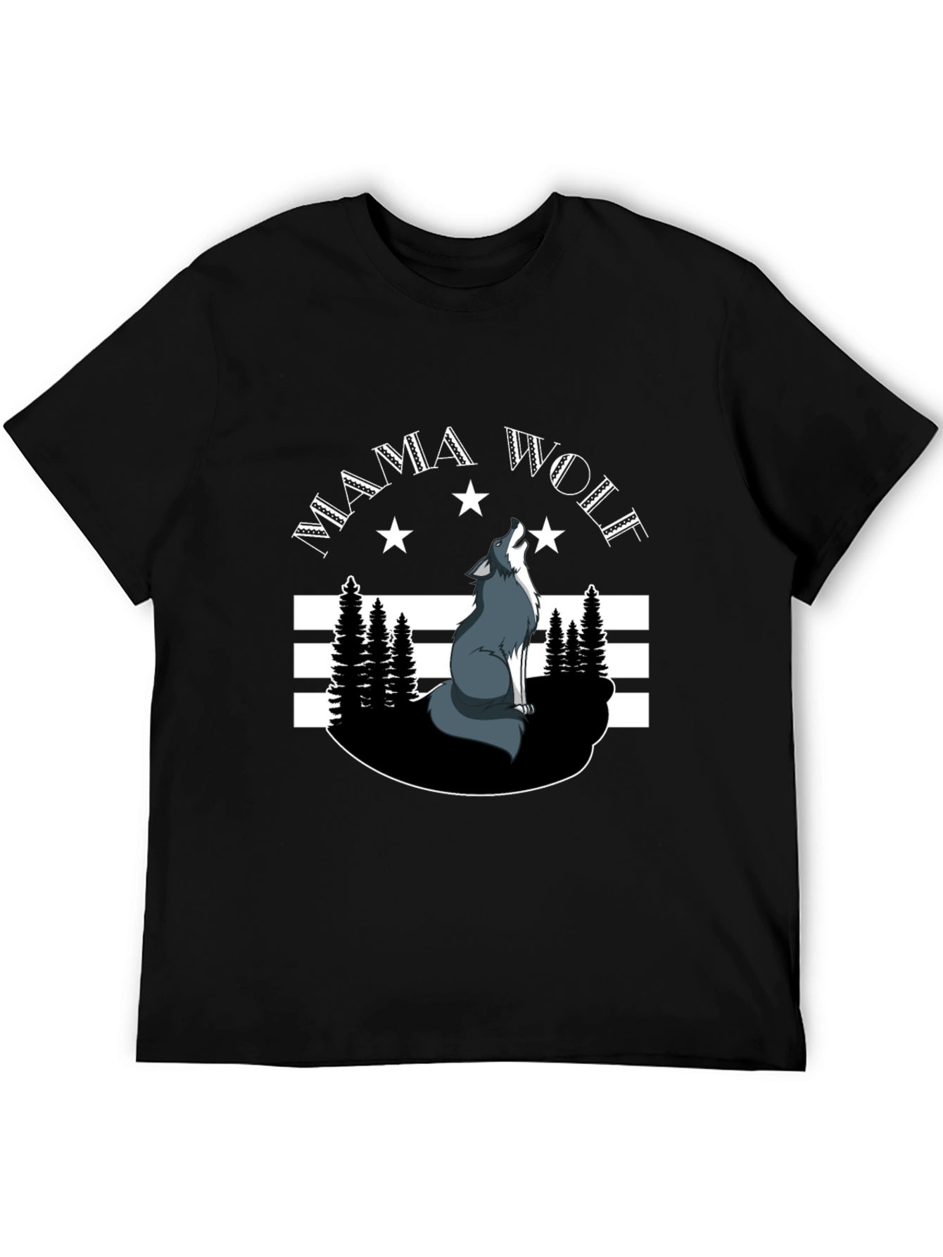 Mama Wolf Graphic Tee - Black