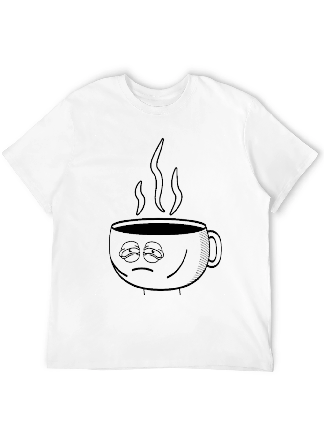 Sleepy Coffee Cup Graphic Tee - Black