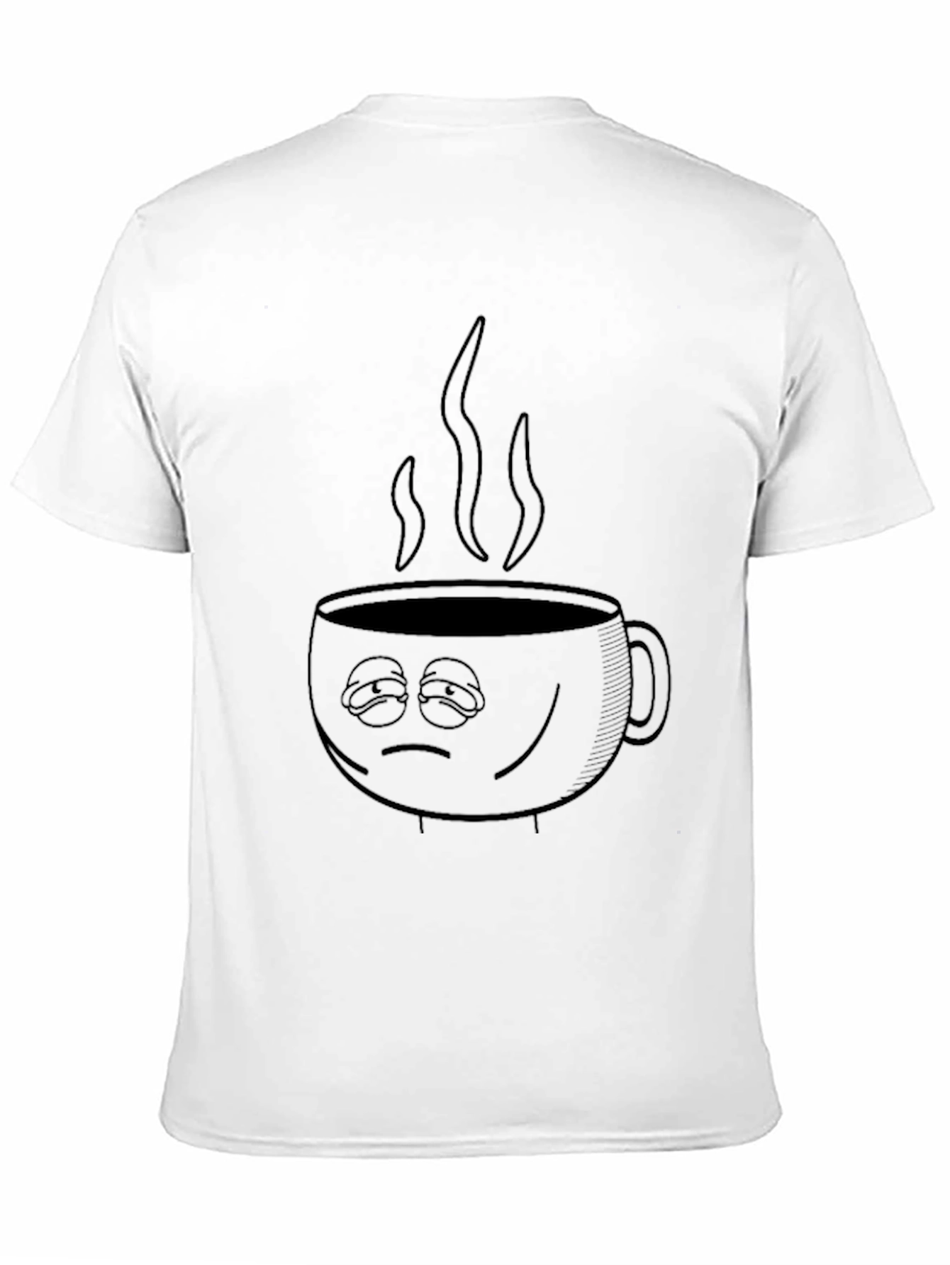 Sleepy Coffee Cup Graphic Tee - Black