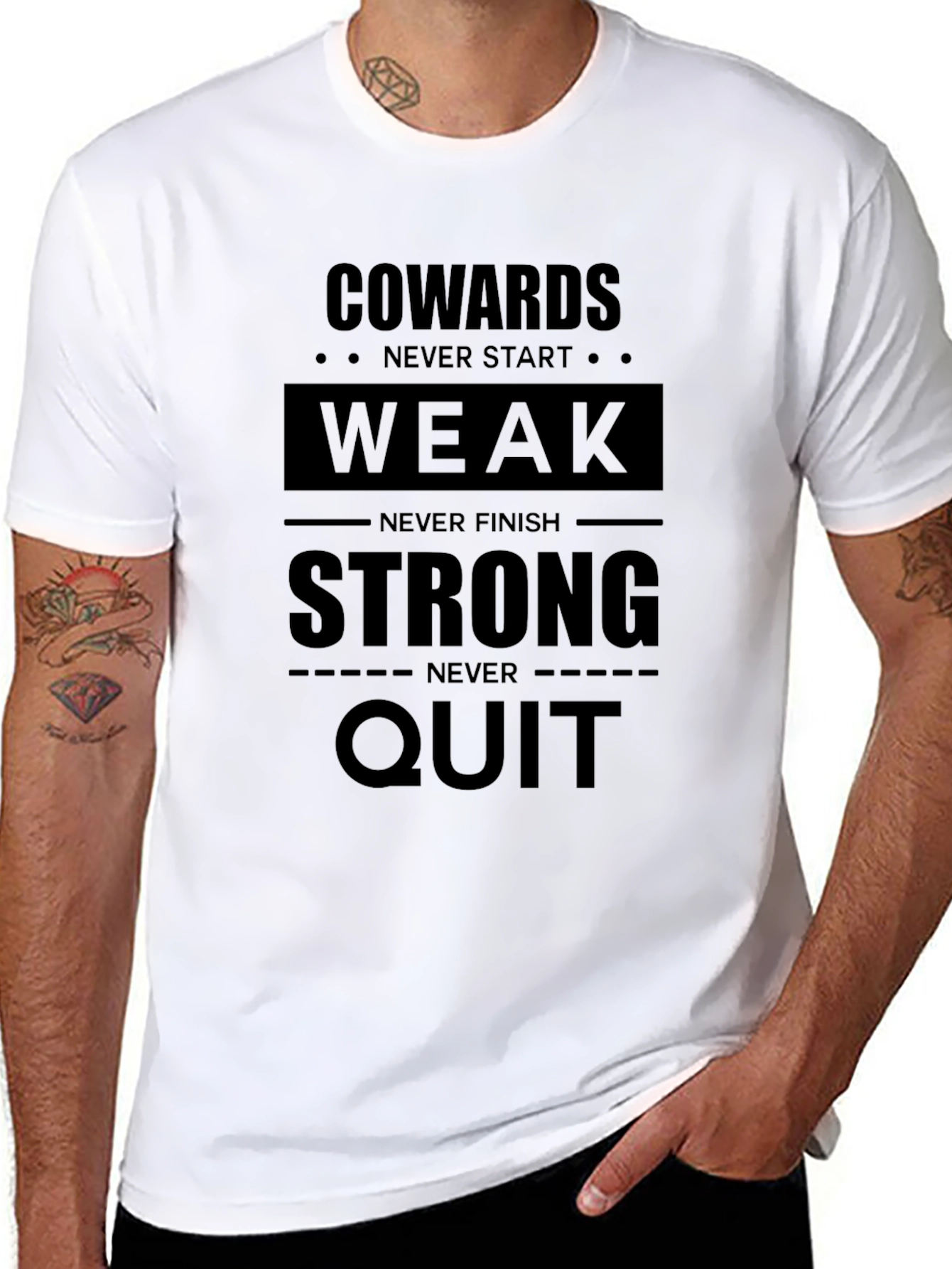 Cowards Never Start T-Shirt - Motivational Graphic Tee
