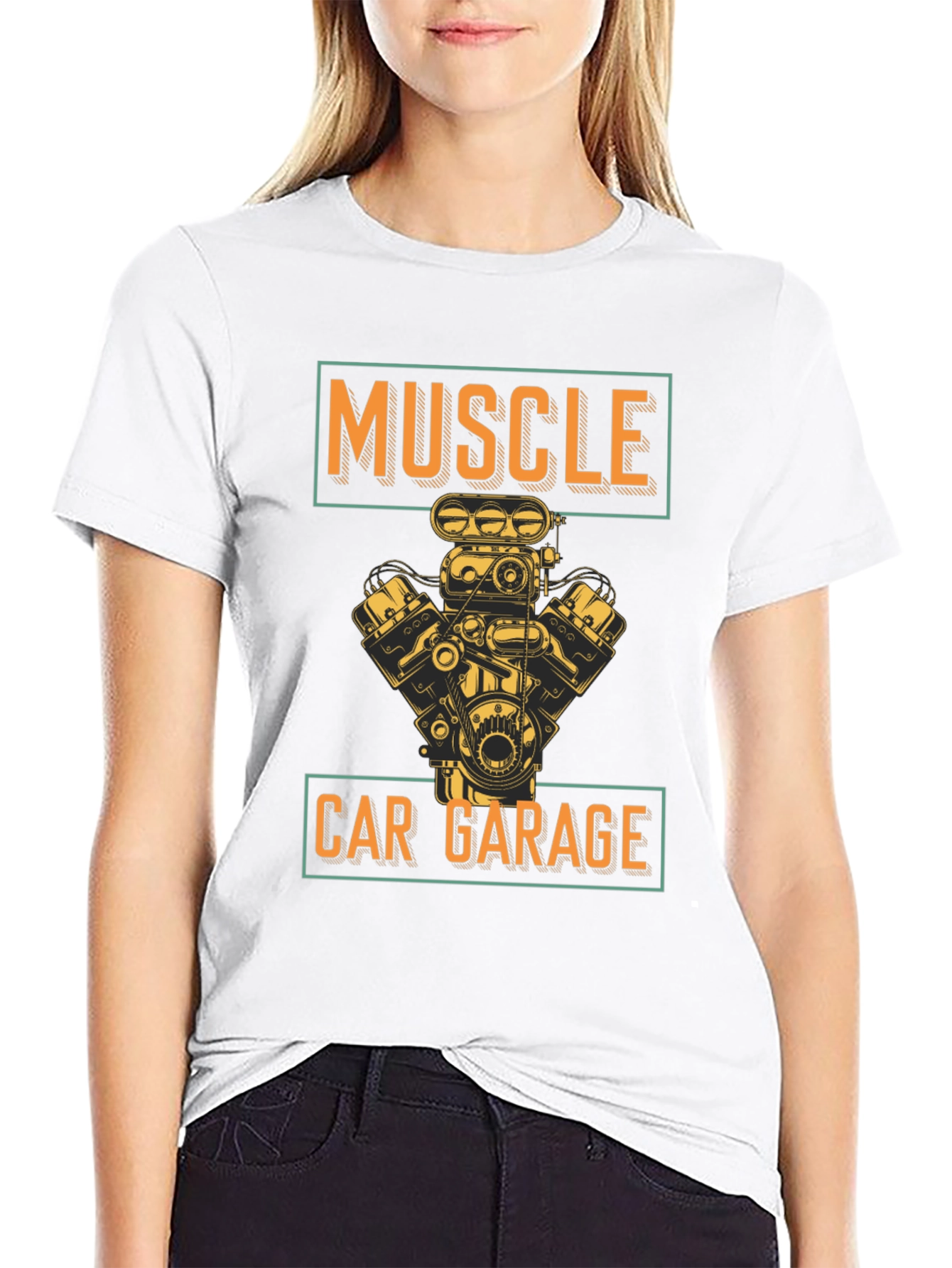 Muscle Car Garage Graphic Tee - Black