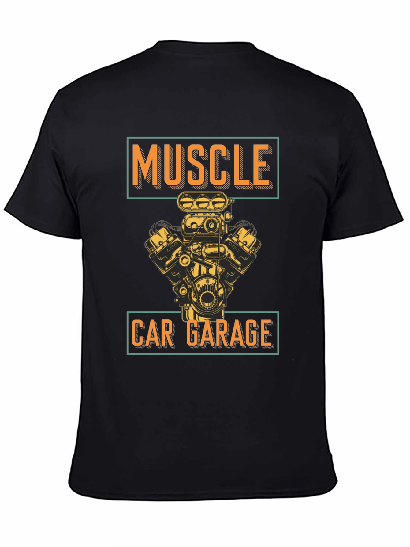 Muscle Car Garage Graphic Tee - Black