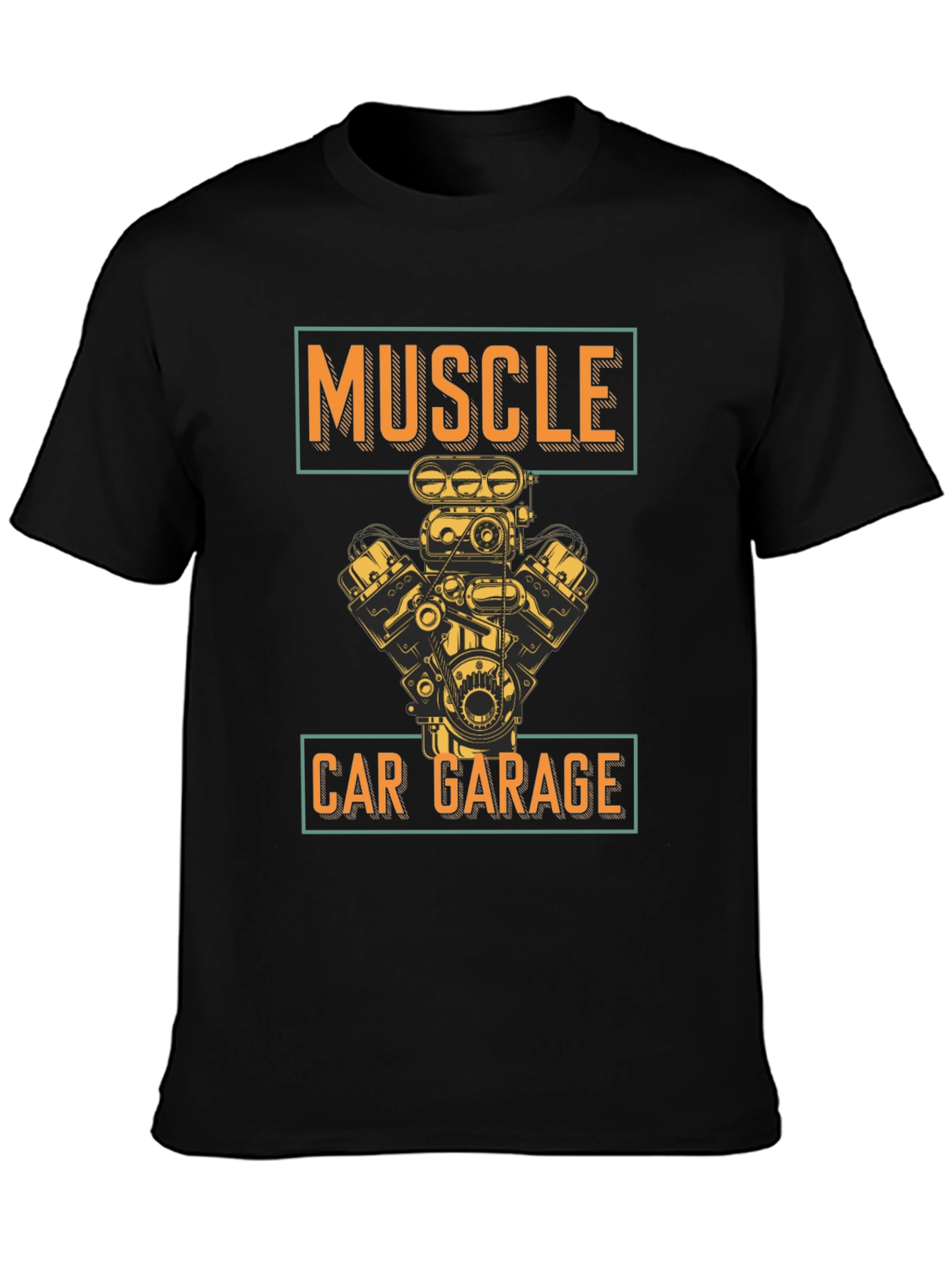 Muscle Car Garage Graphic Tee - Black