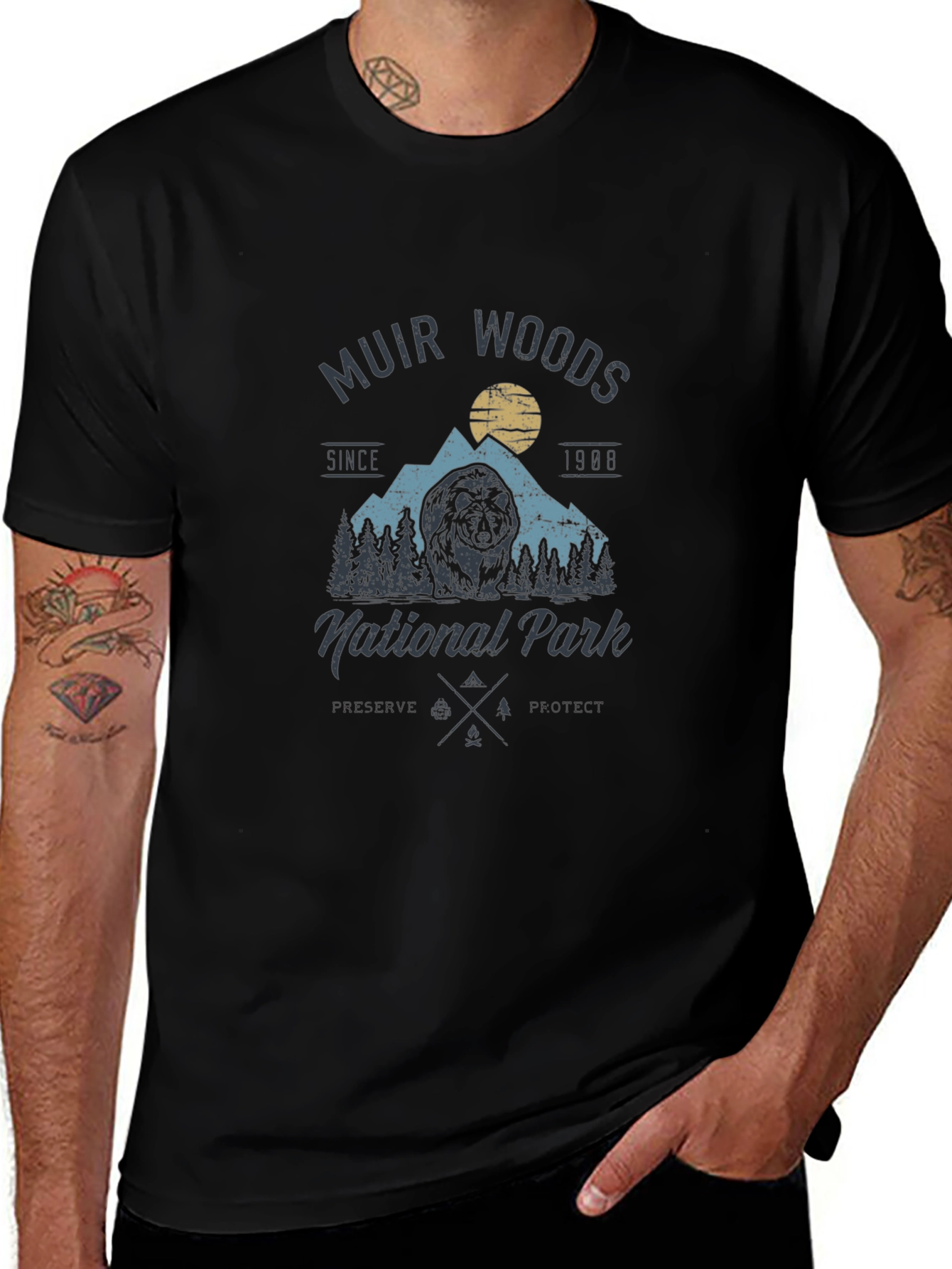 Muir Woods National Park Black T-Shirt