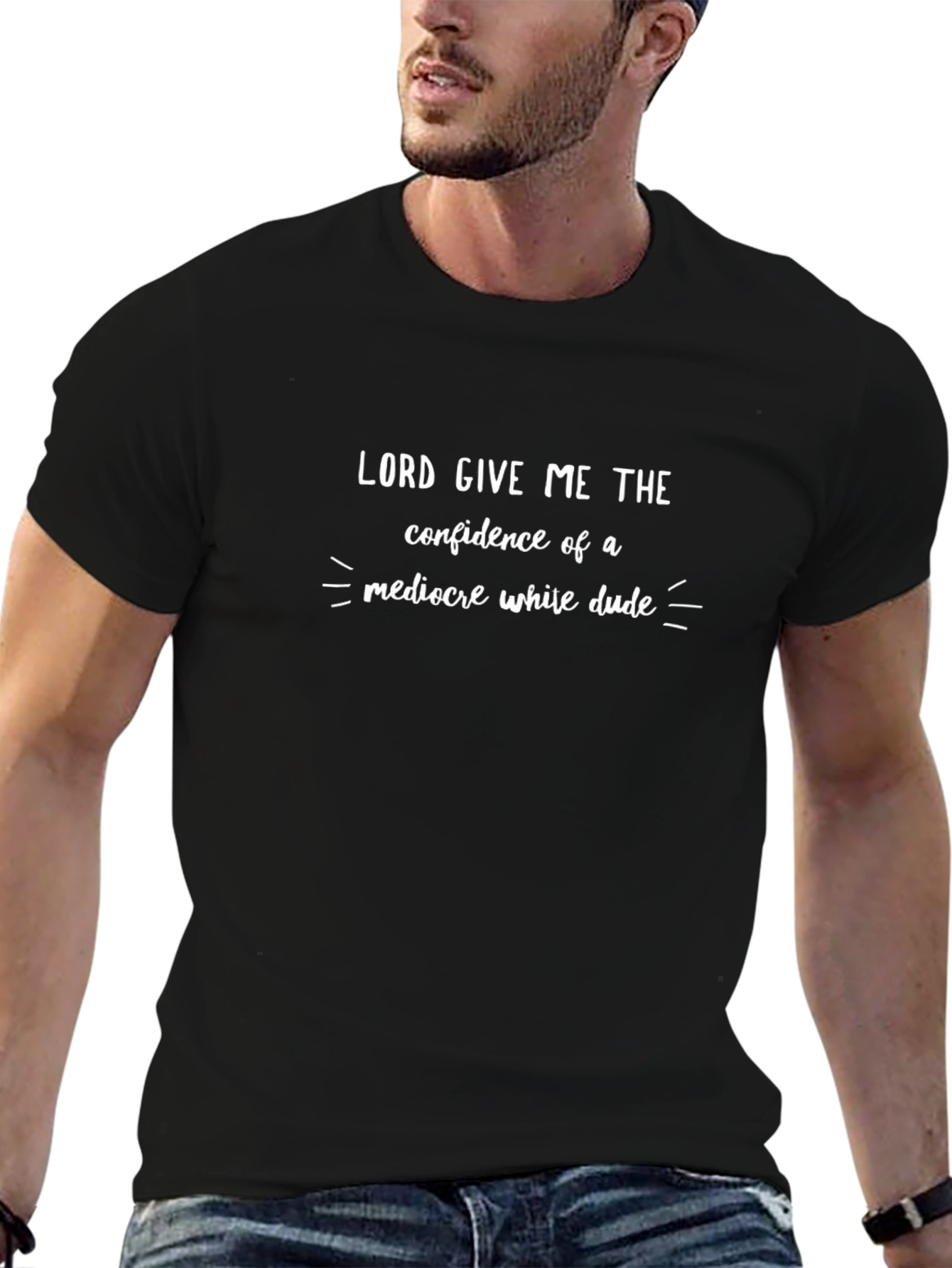 Confidence Black Graphic Tee for Men