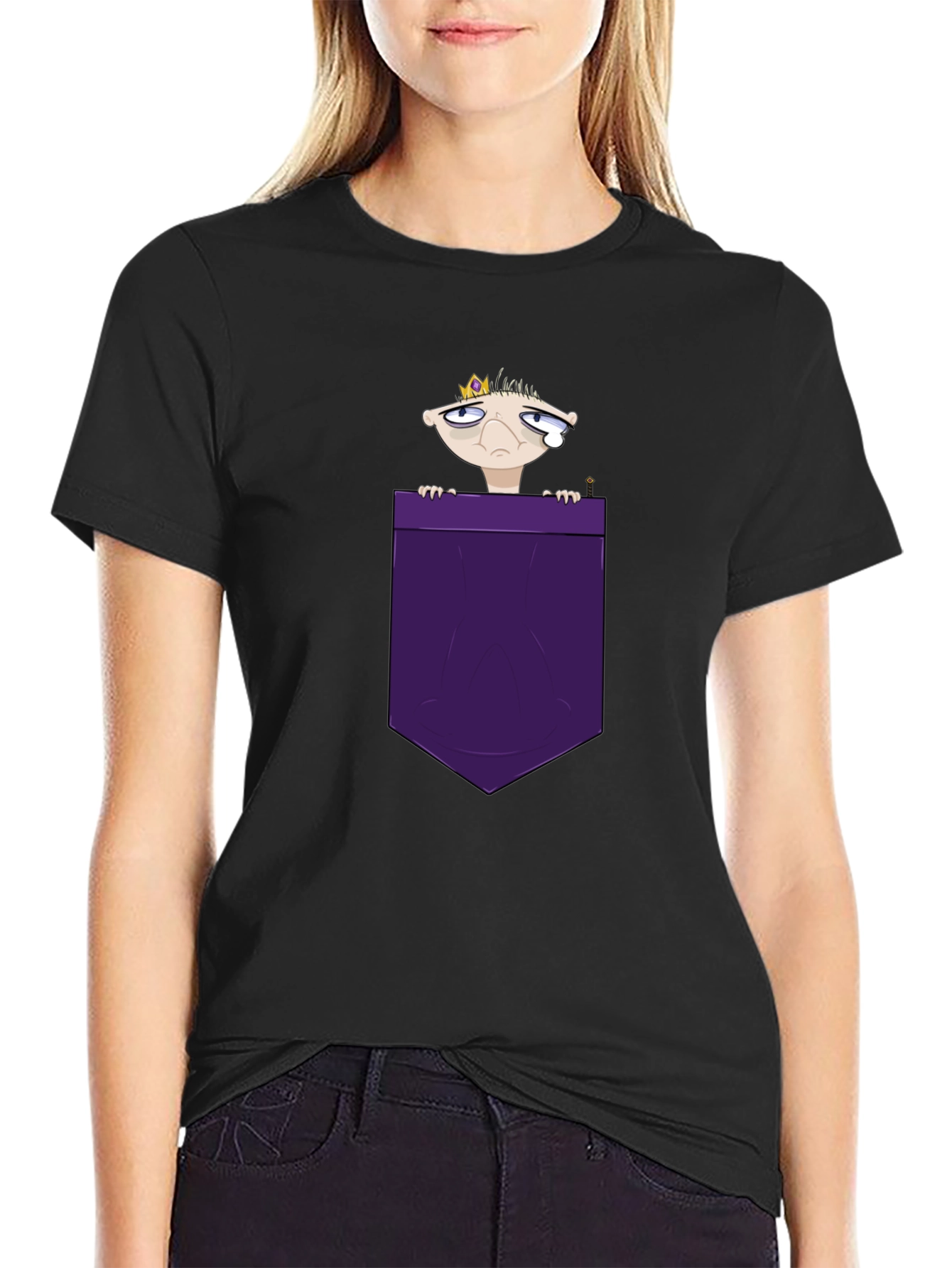 Cartoon King in Pocket Graphic T-Shirt
