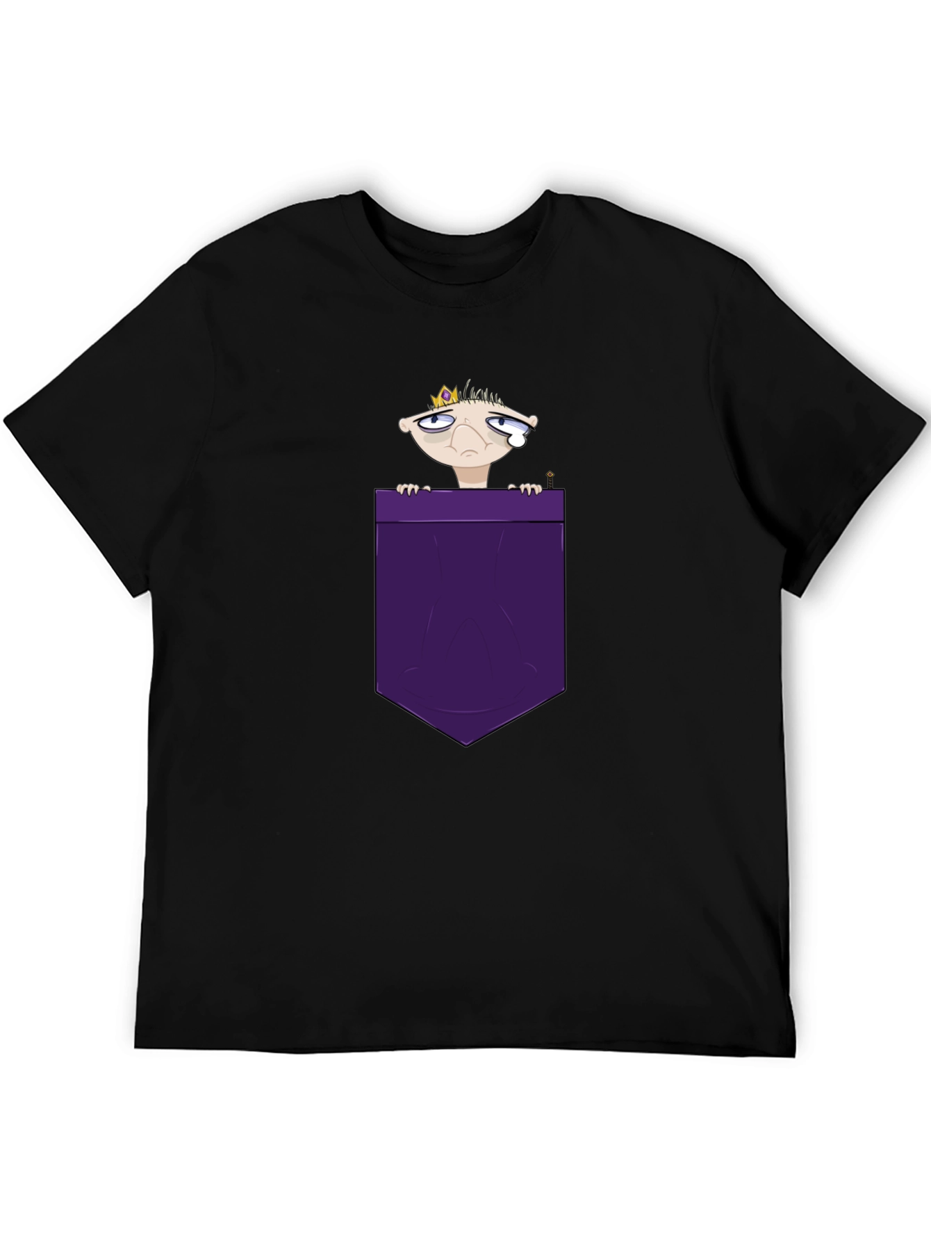 Cartoon King in Pocket Graphic T-Shirt